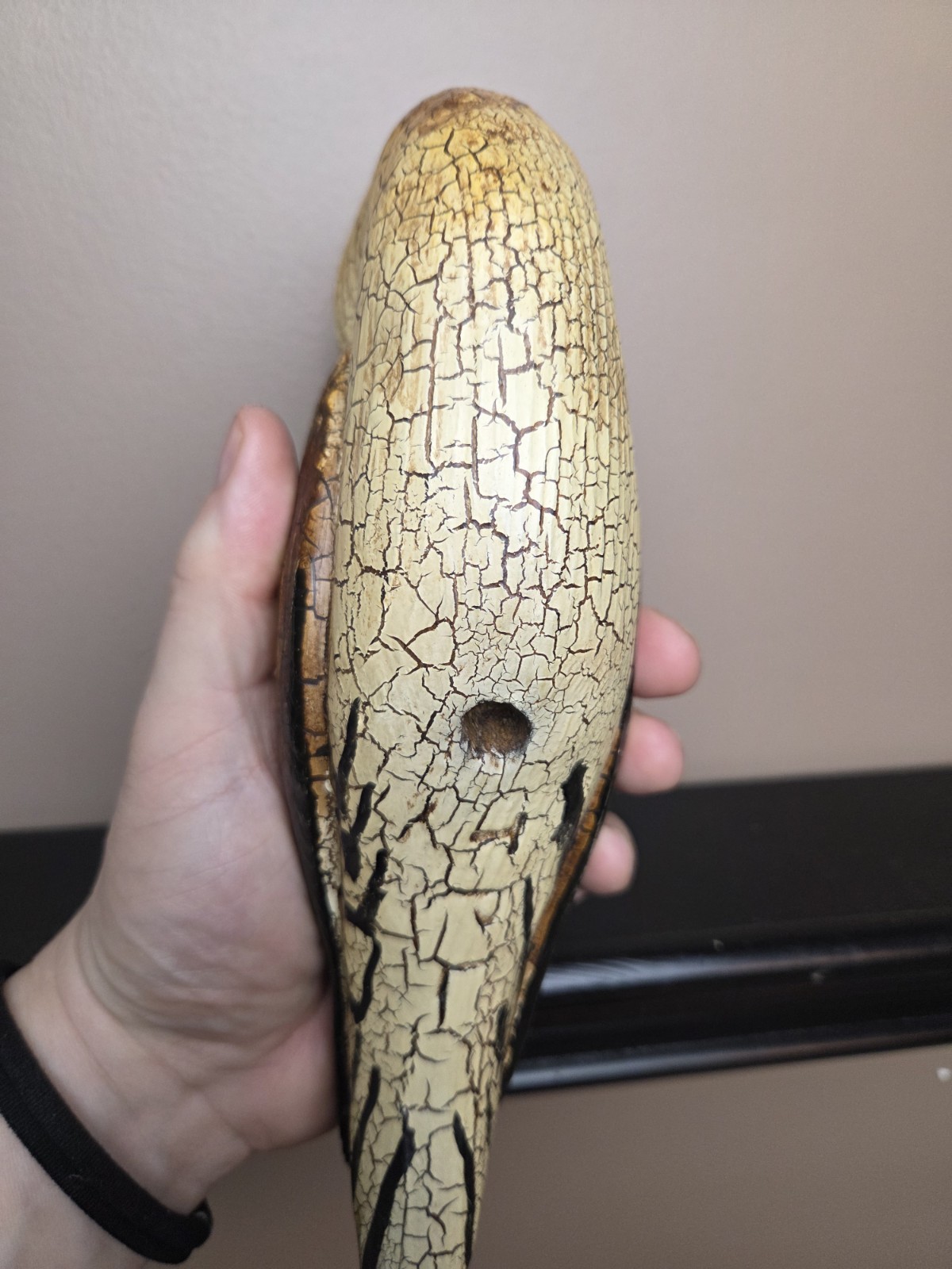 Vintage Thomas Langan 1 Carved Wood Bird Duck Decoy 12 inches tall