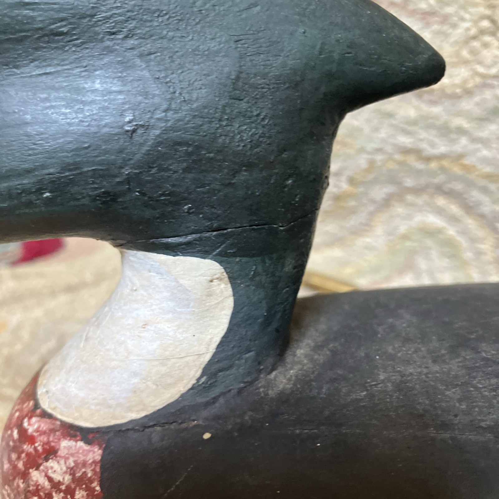 Vintage Duck Decoy Merganser Hurley Conklin New Jersey Folk Art Duck 17.5” Art