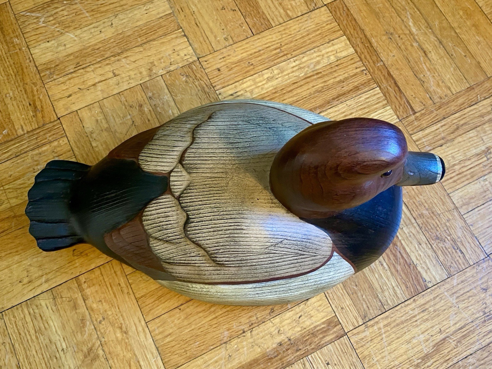 Artist Signed Tom Taber Ducks Unlimited Redhead Duck Decoy Medallion