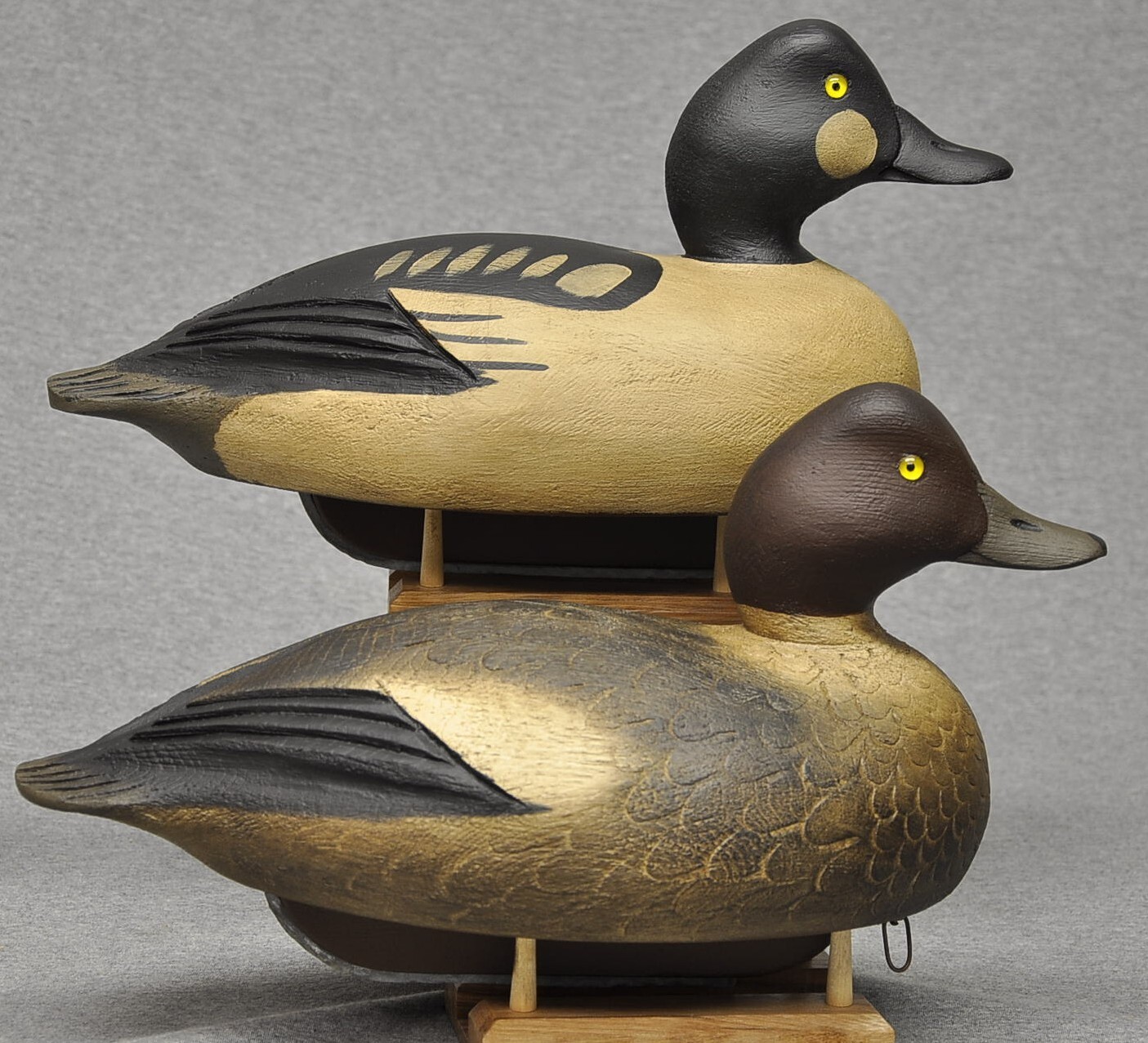 GOLDENEYE PAIR BEN SCHMIDT STYLE DUCK DECOYS Darkfeather Freedman ORIG PAINT