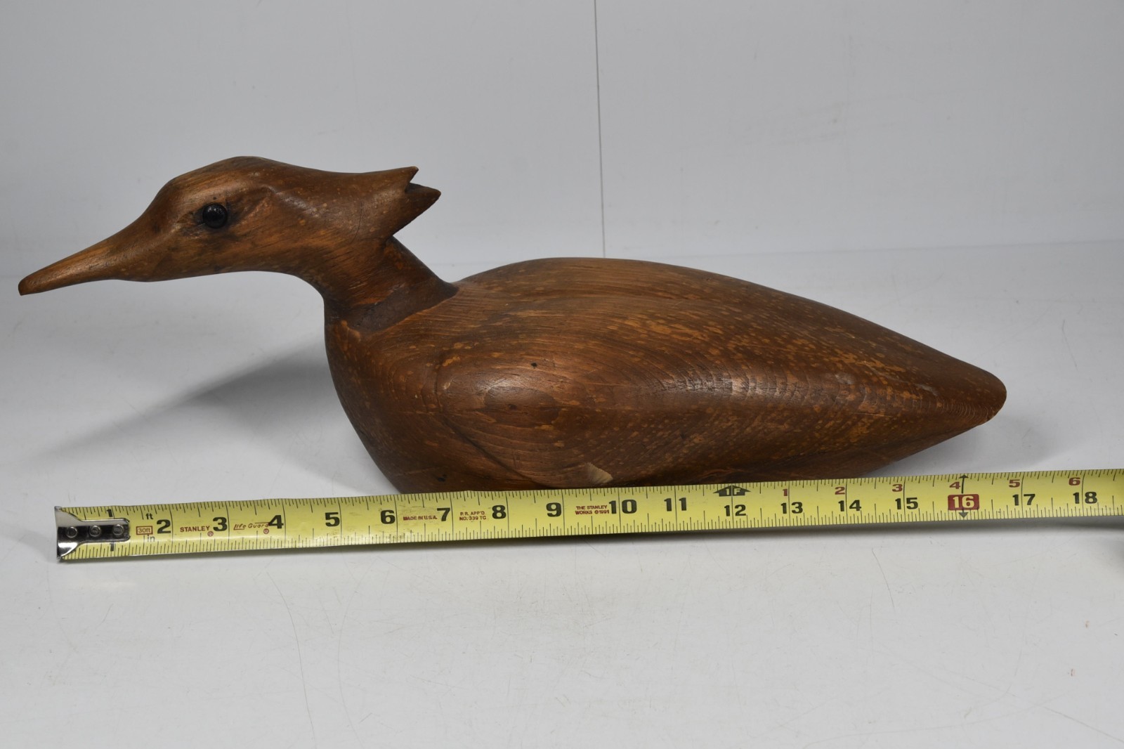 Vintage Merganser Primitive Wooden Duck Decoy Pond Lake Hunting Cabin Decor
