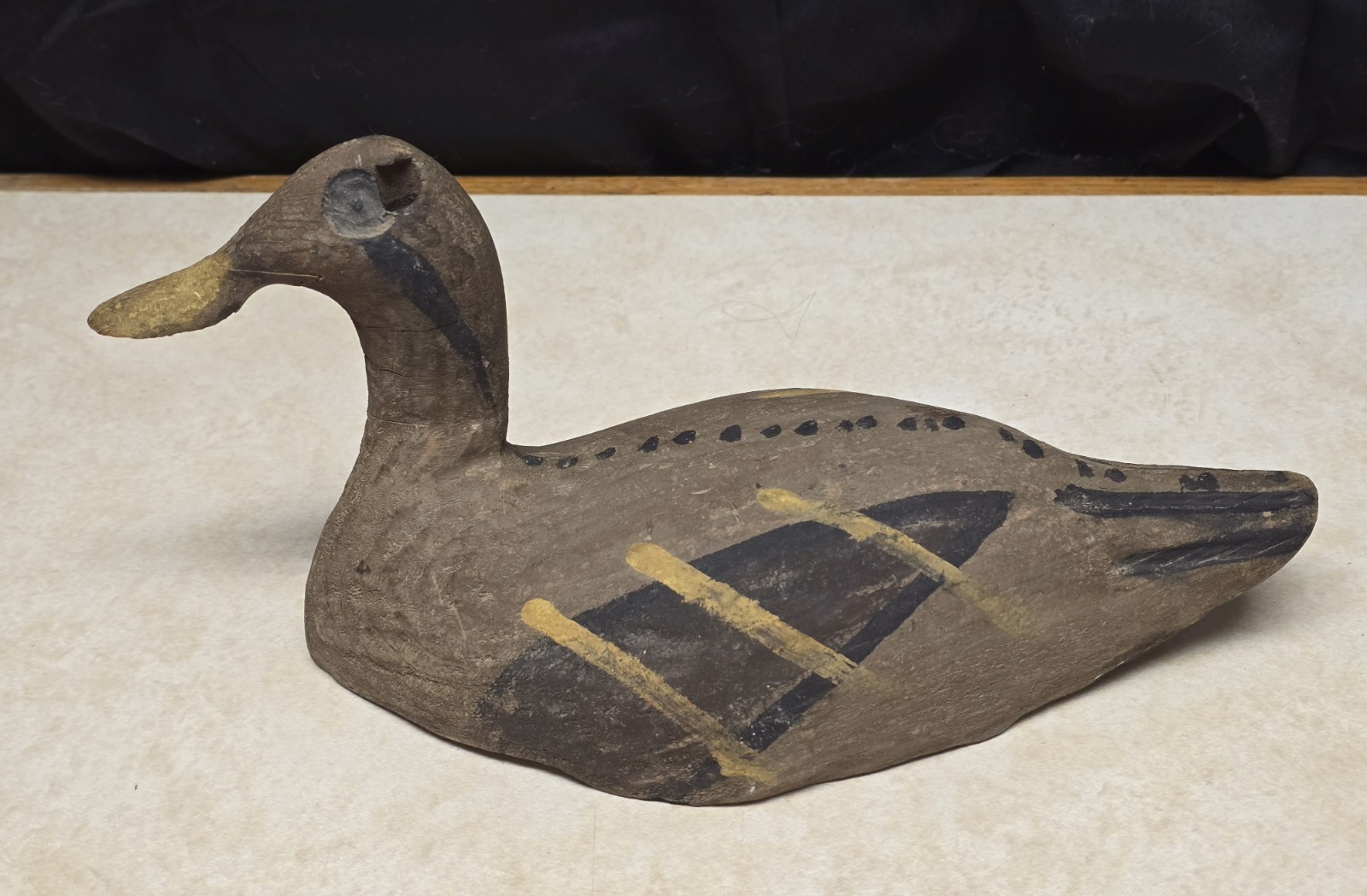 Antique German Folk Art Duck Decoy Hand Made 5 3/4″ x 11 1/2″ x 5″