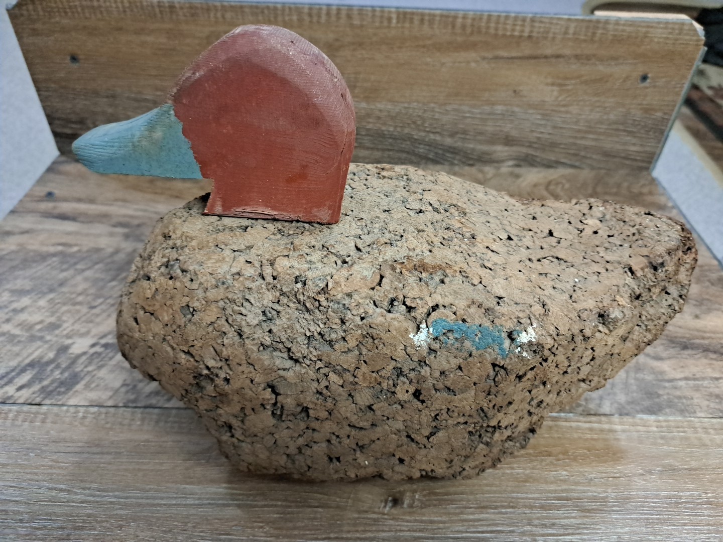 Vtg. Cork Primitive Duck Decoy, Folk Art