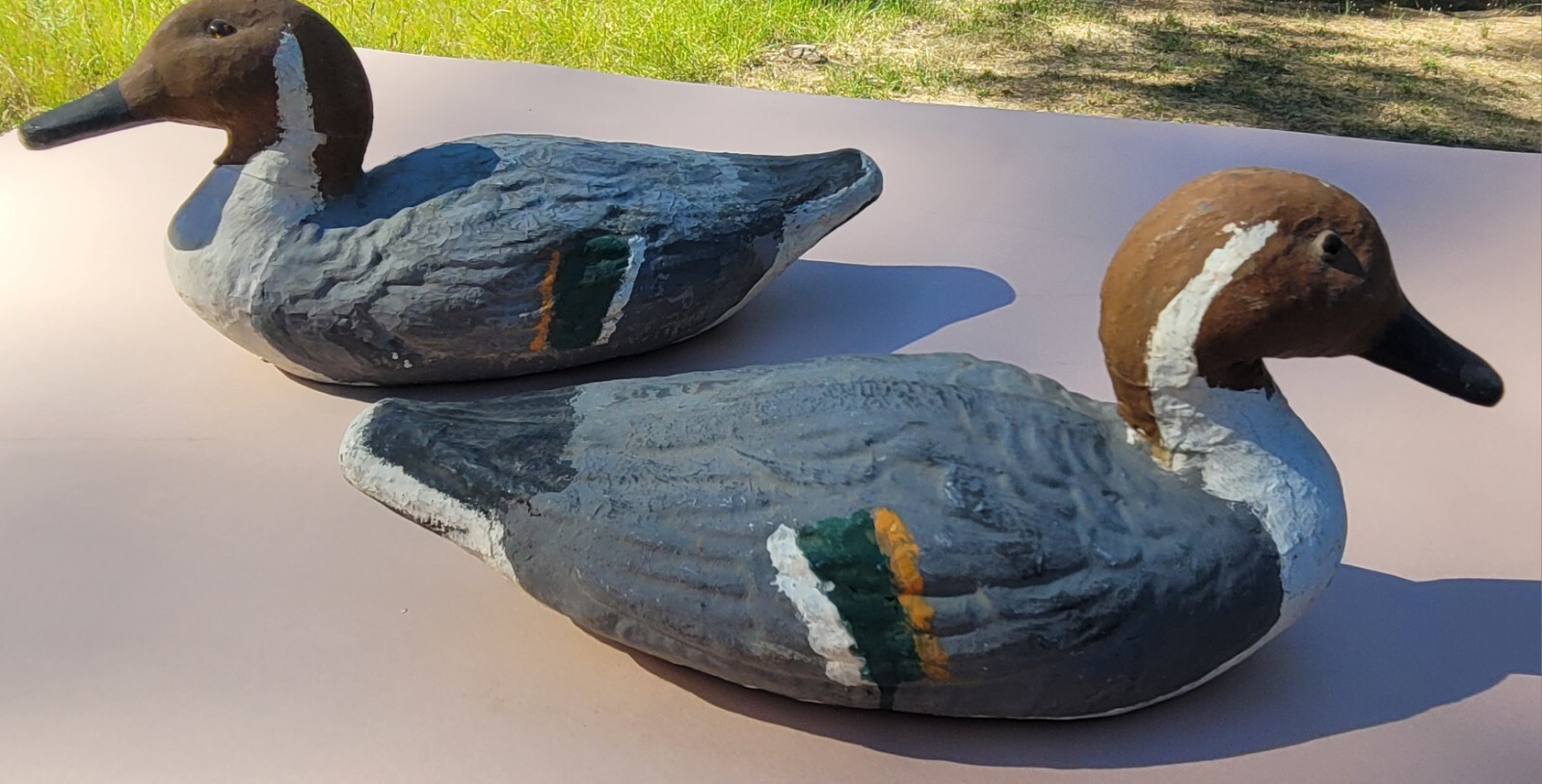 Vintage Victor Veri-lite paper mache Pintail Drake Duck Decoy Pair