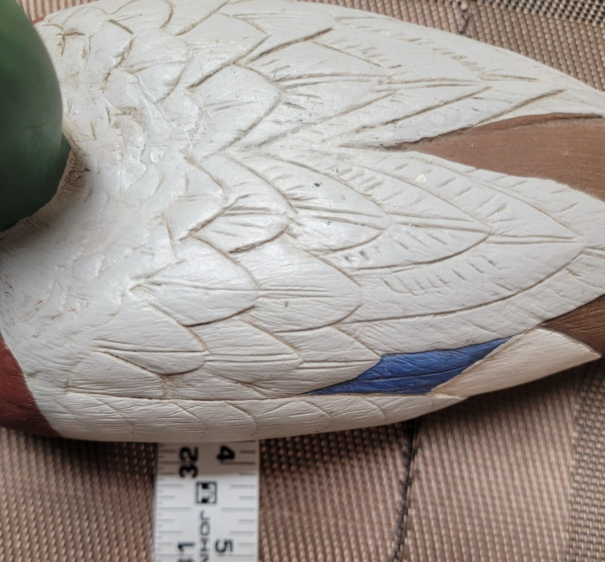 Vintage Wood Mallard Drake Duck Hand Carved Painted Signed by Leonard 9498