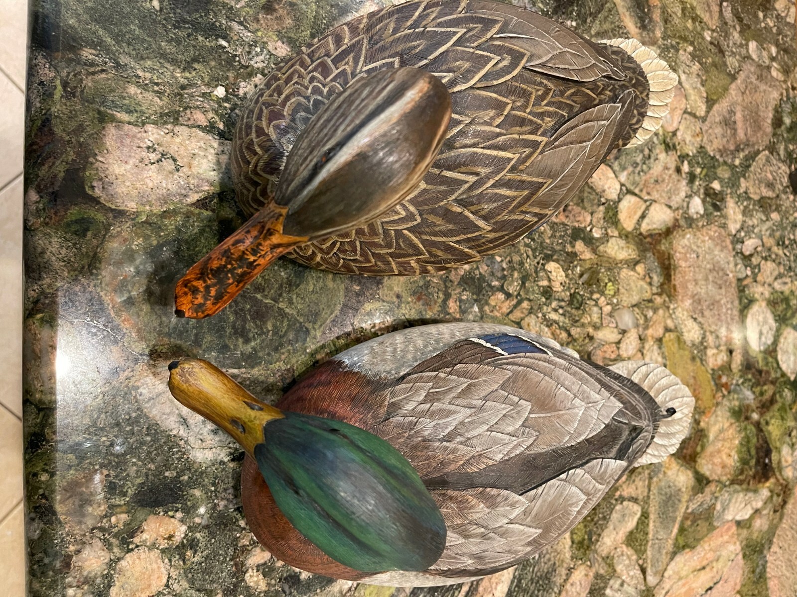 Hand carved duck decoys  Carved in White Pine by J Crum  Blowing Rock  N C