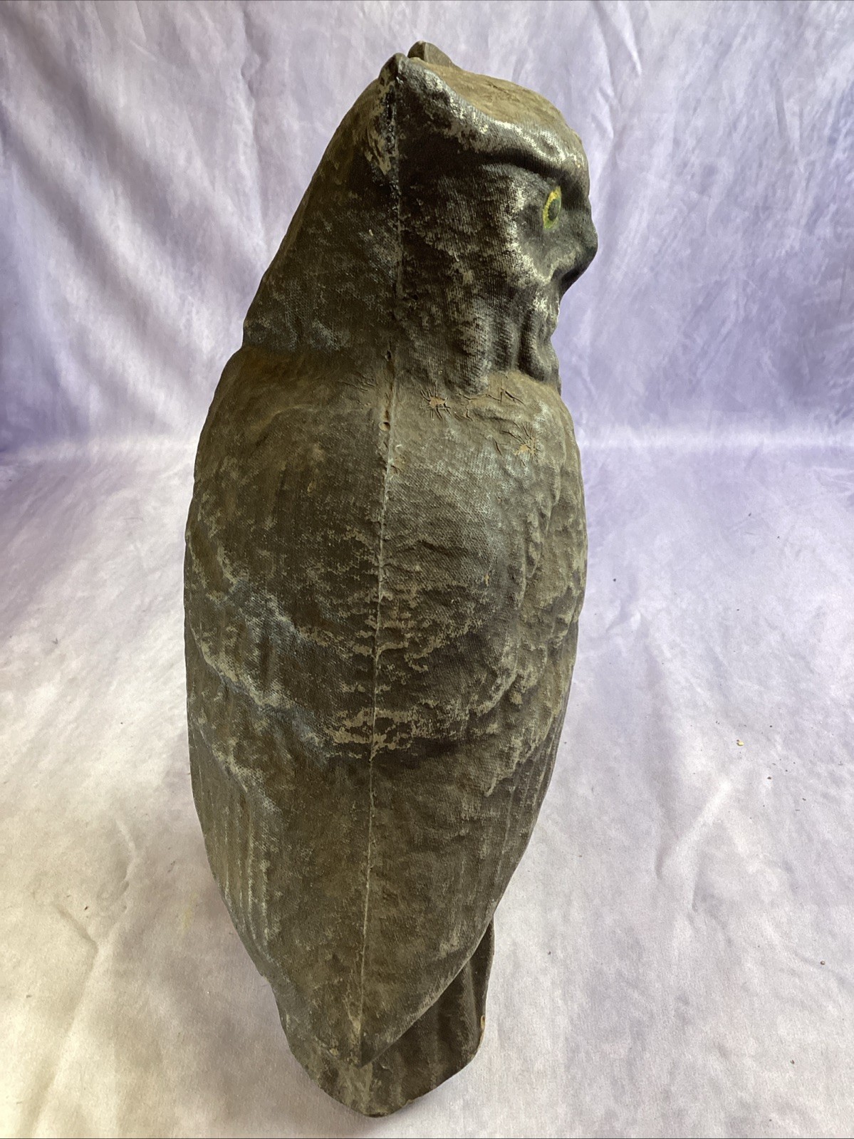 Antique Vintage PAPER MACHE CARRY-LITE OWL Decoy 13″ Tall
