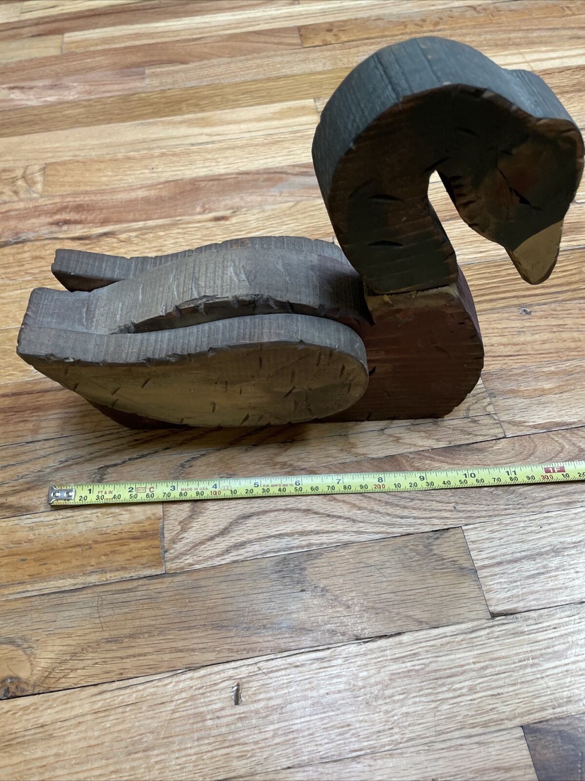 Antique Wooden Duck Decoy Folk Art Mallard Hand Made~Moveable Head Poses 11 x 9”