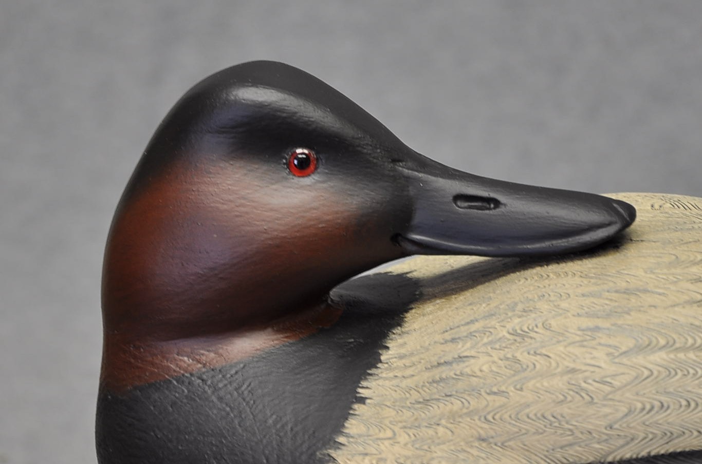 Jim Kelson style canvasback sleeper drake duck decoy by Darkfeather Freedman OP