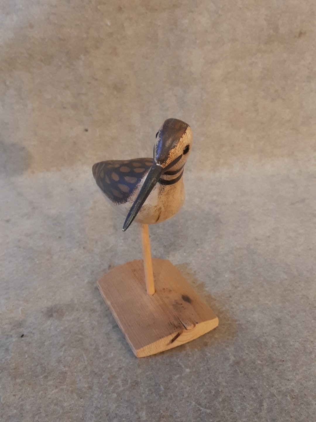 Vintage Carved Shorebird Decoy branded & Signed Jerry Hutchins Sport’en Art 102