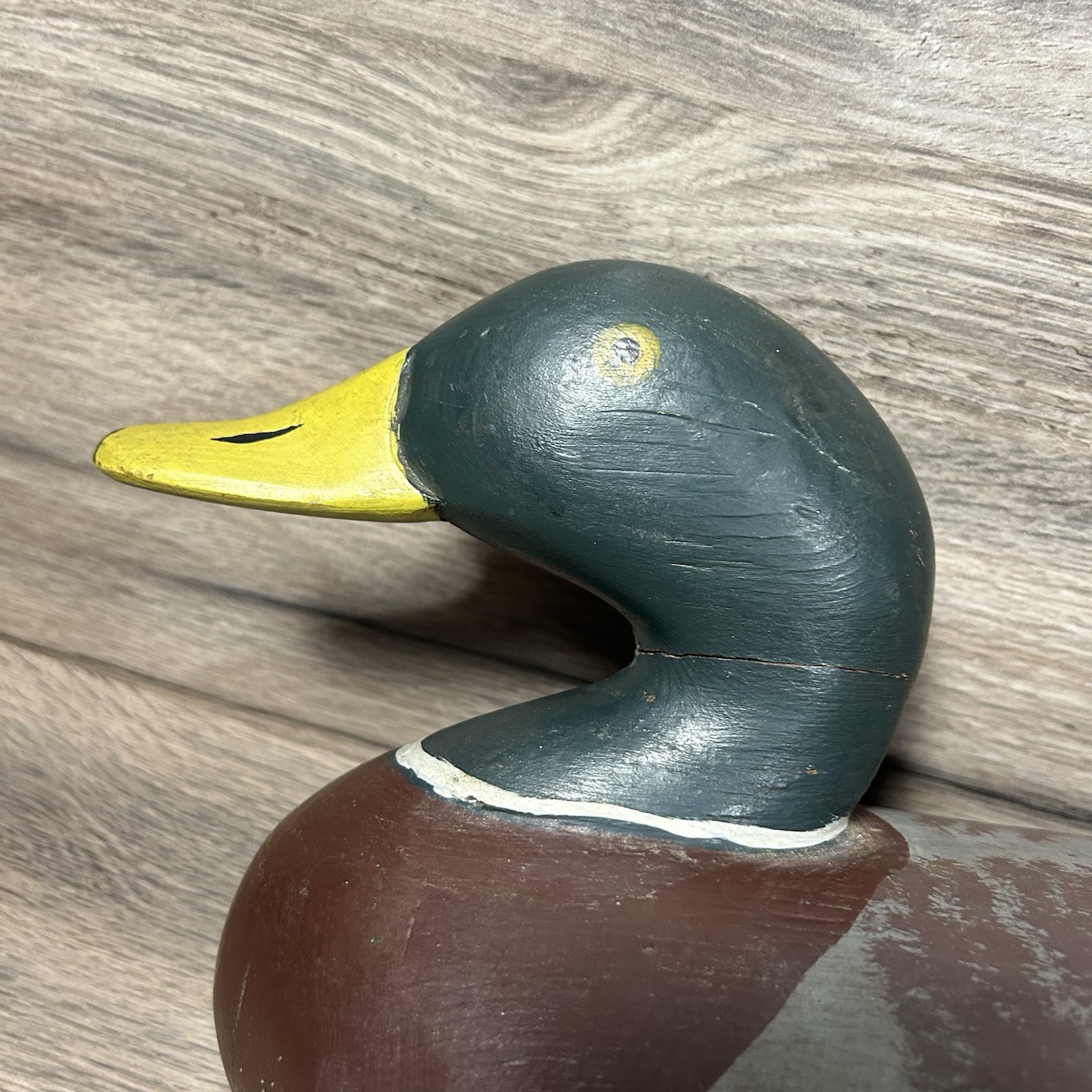 Wooden Duck Decoy Hand Carved / Painted By Unknown Artist Vintage Mailand