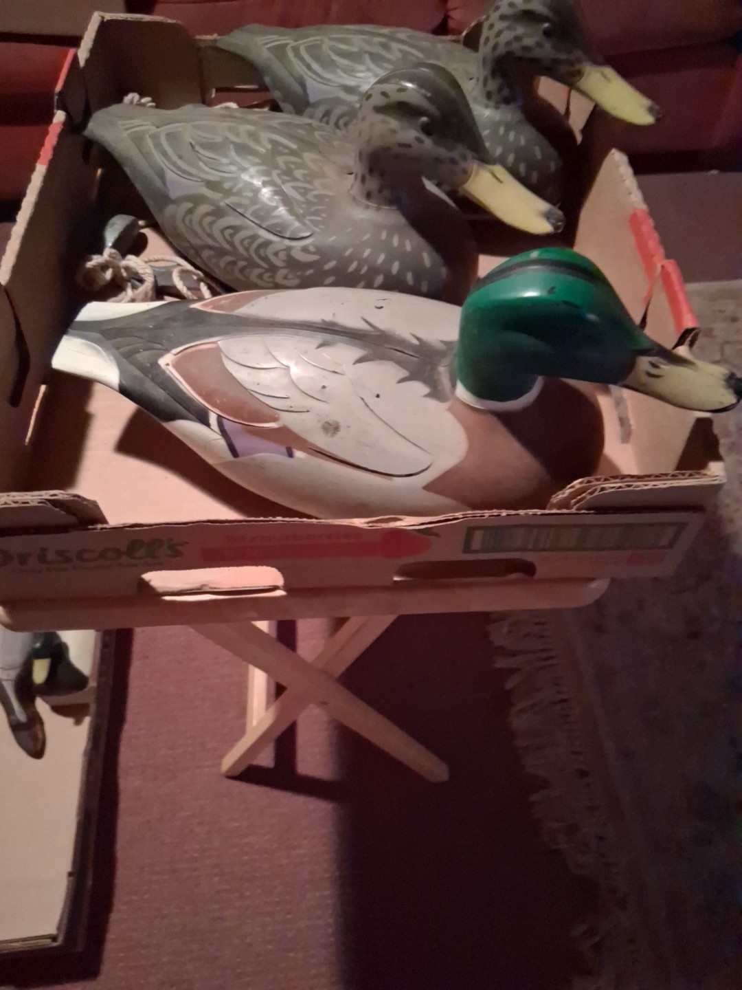 Vtg 3 Original ©1967 D9 Mallard Duck Decoys 2-Victor Hens & Drake Woodstream.