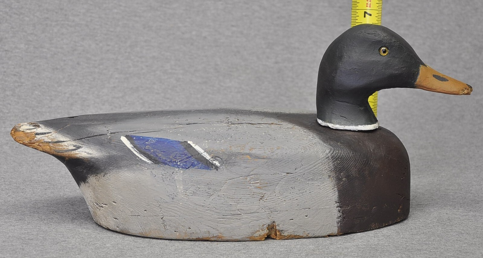 VINTAGE MALLARD DRAKE DUCK DECOY AVE. CONDITION HUNTER’S PAINT, AGE CRACKS, WEAR