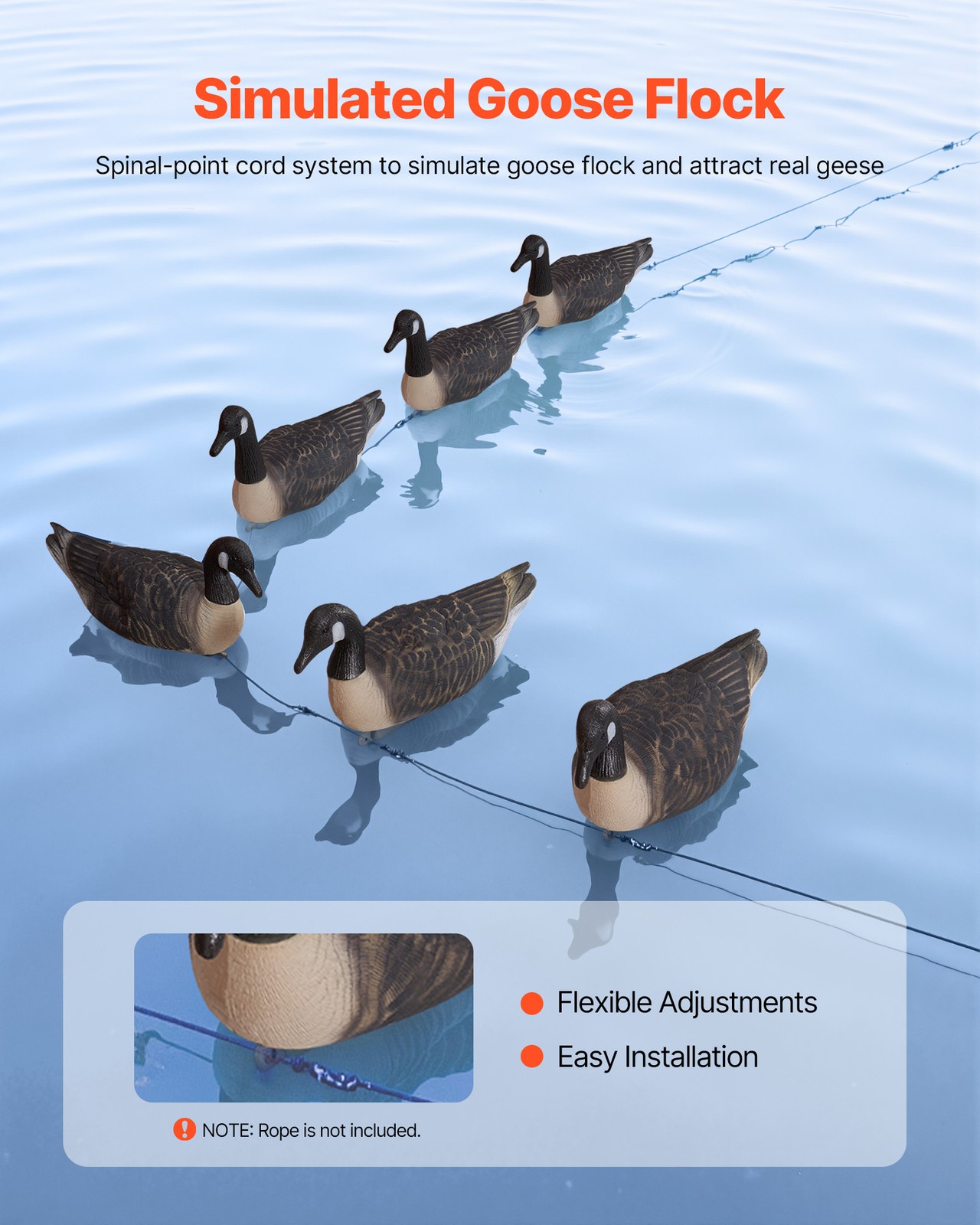 VEVOR Canada Goose Decoy Outdoor Goose Floater with Ultra Realistic Paint 6-Pack