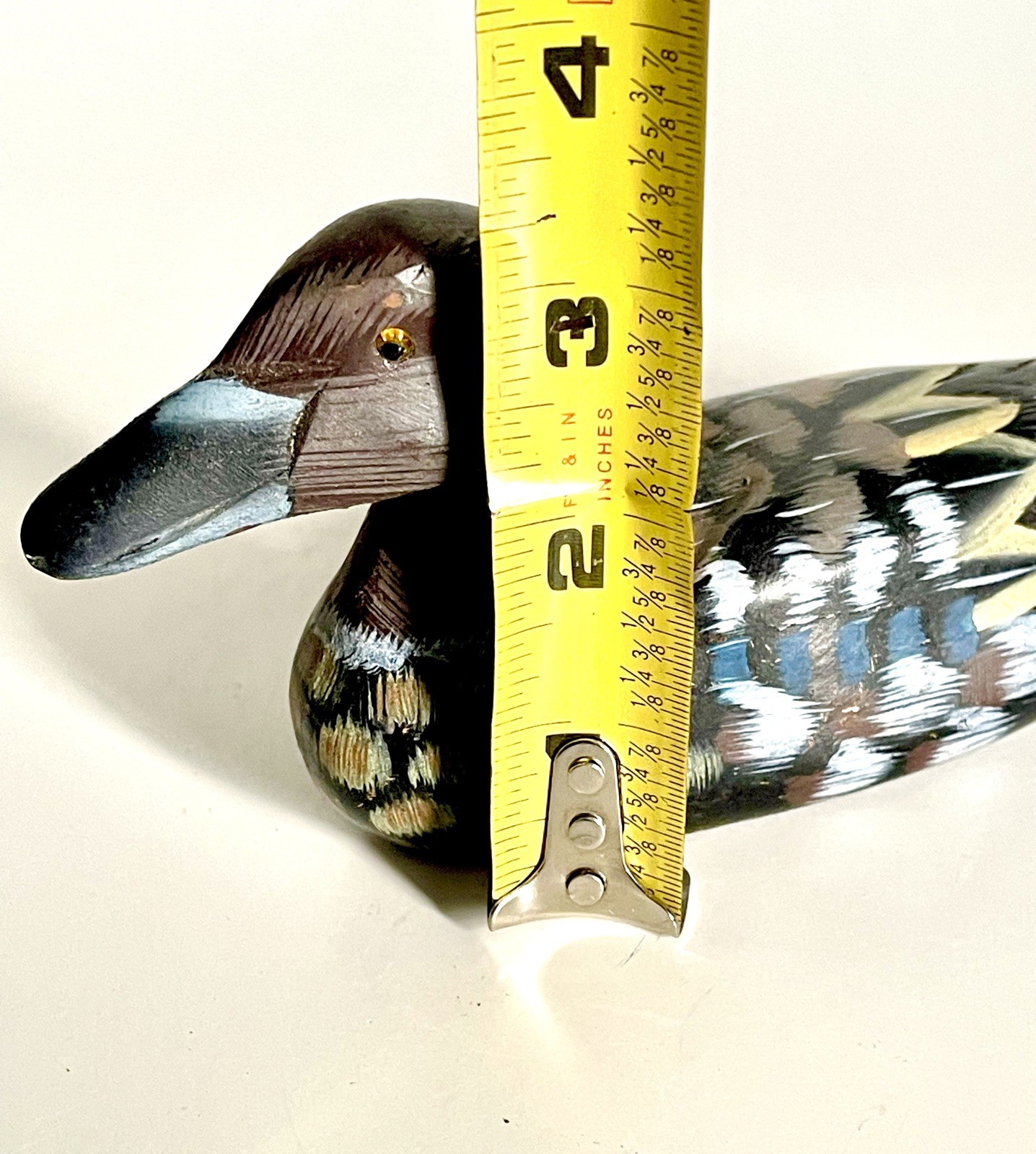 VTG Wood Duck Hand Carved & Painted Duck Decoy Peoples Republic of China AC-9307