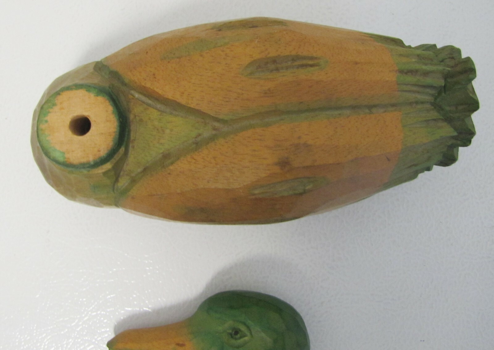Vintage Hand Carved Wooden Duck With Swivel Head Very Good To Excellent Cond.