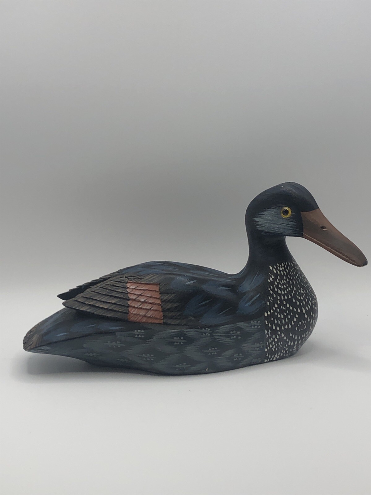 Vintage Wood Duck Hand Painted Carved Duck Decoy Peoples Republic of China 7”