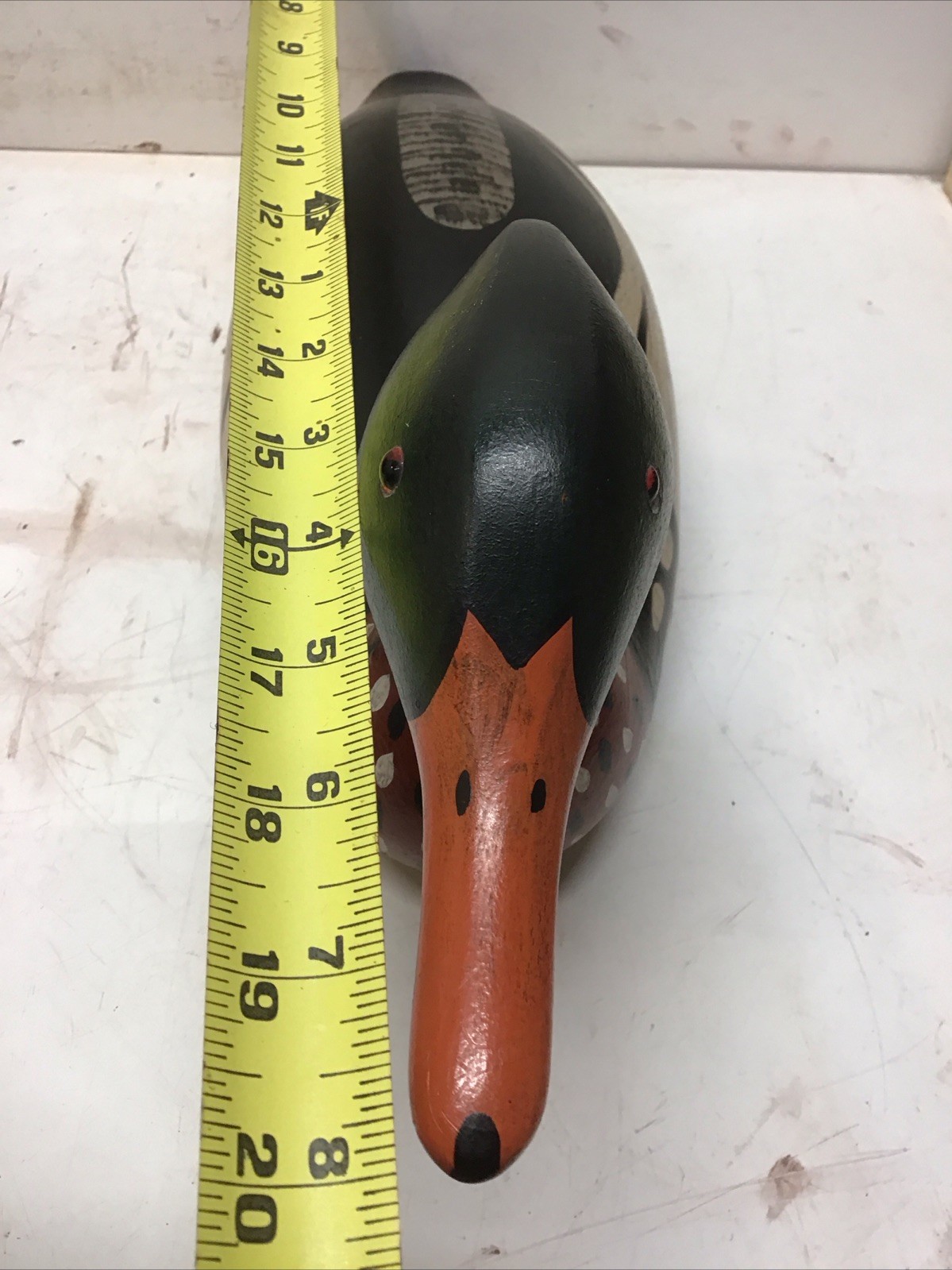 Red-breasted Merganser Drake Duck Decoy 20” Long Excellent Condition