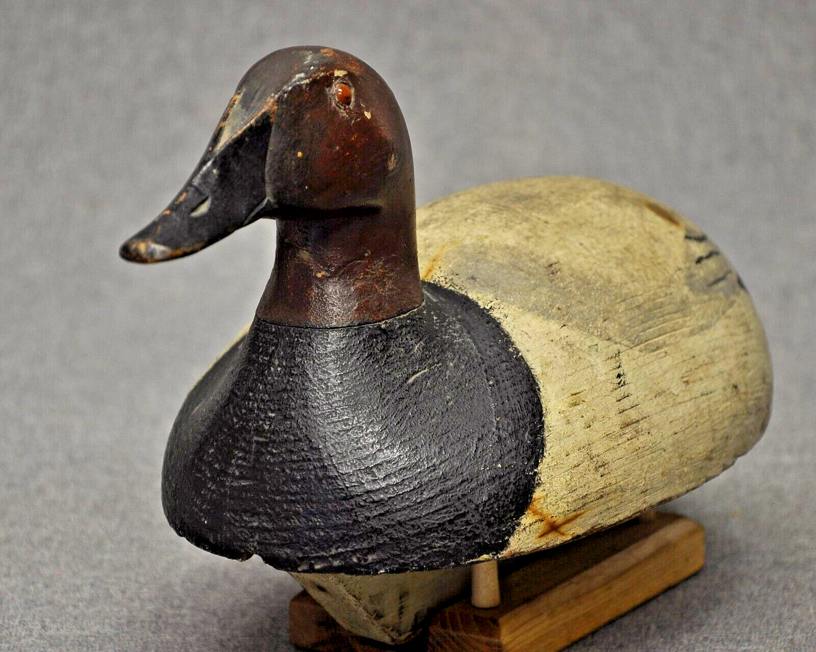 VINTAGE RARE ED “ONE ARM KELLIE” CANVASBACK drake duck decoy decoys TURTLE BACK