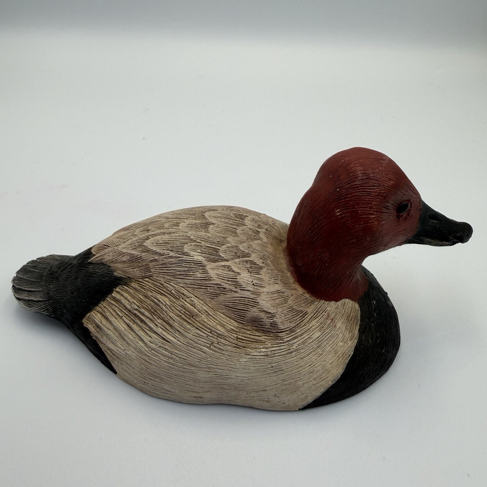 Hand Carved Wood Canvasback Duck Decoy MD 1989 Signed J.R. Williams Glass Eyes