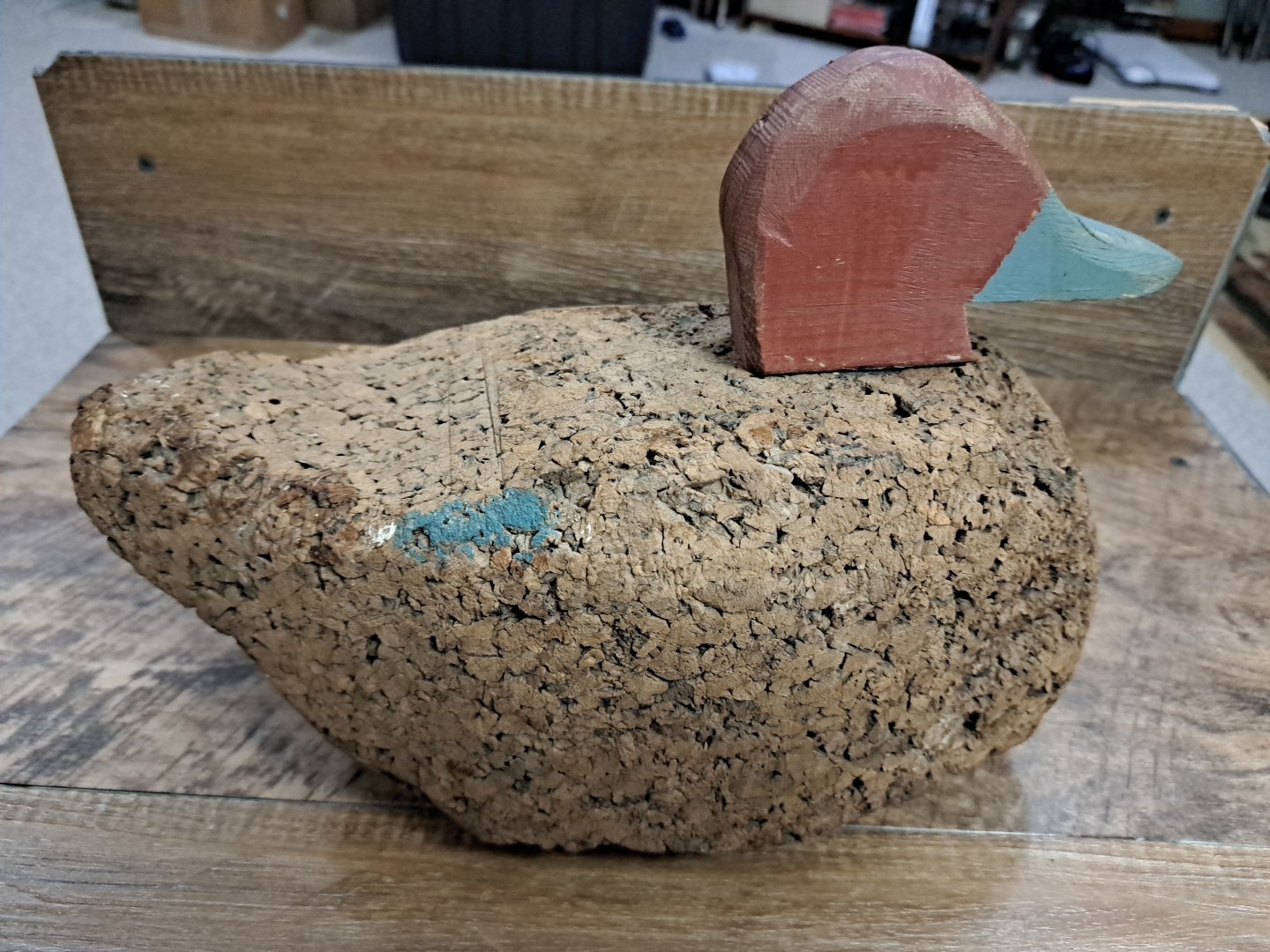 Vtg. Cork Primitive Duck Decoy, Folk Art