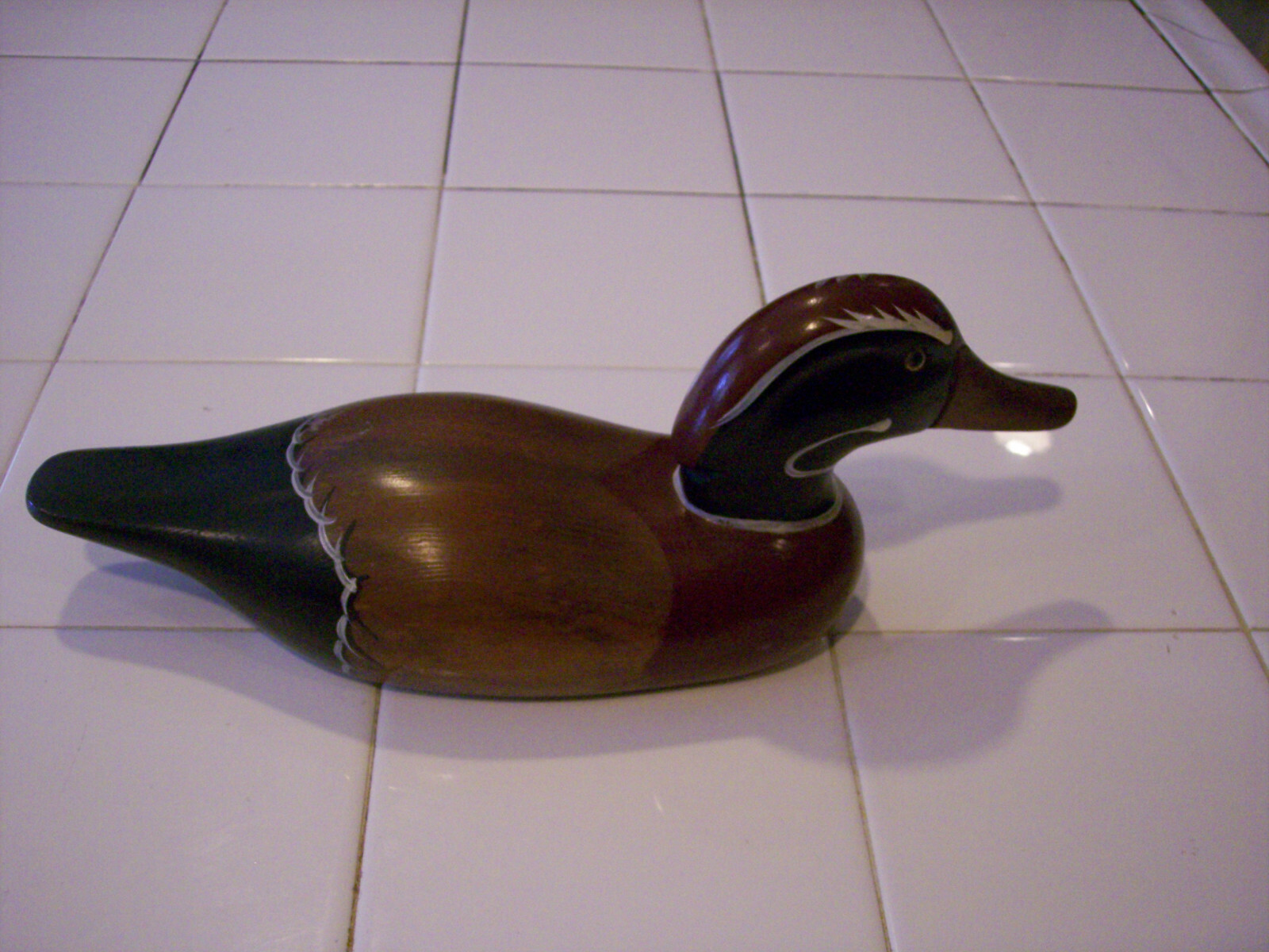 EXCELLENTLY HANDCRAFTED SOLID WOOD COLLECTIBLE 15in DECOY MULTIPLE SPECIES DUCK