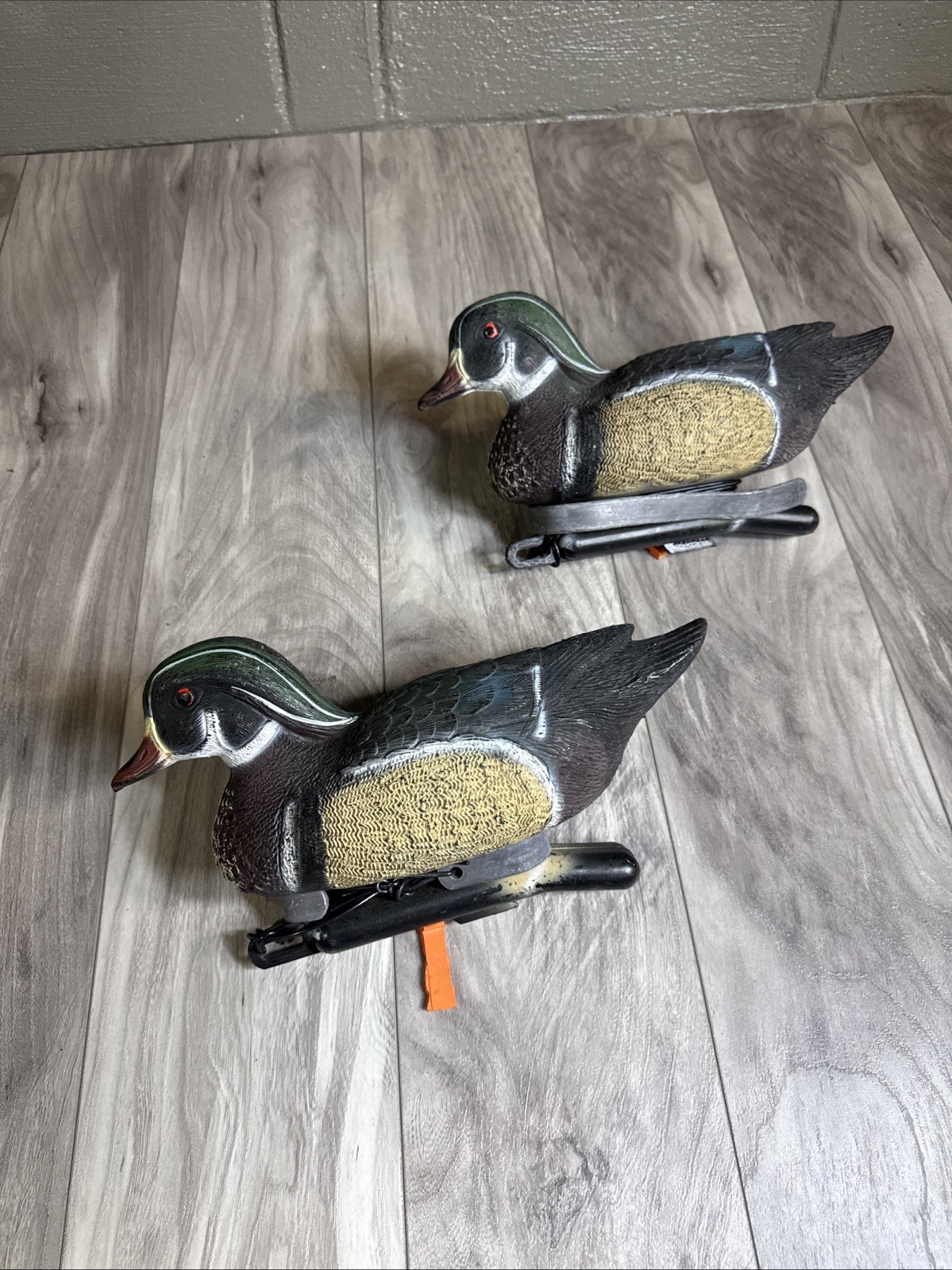 Lot 2 Vintage Sport Plast DUCK DECOYS Carry-Lite Italy Hollow Body Water Fill