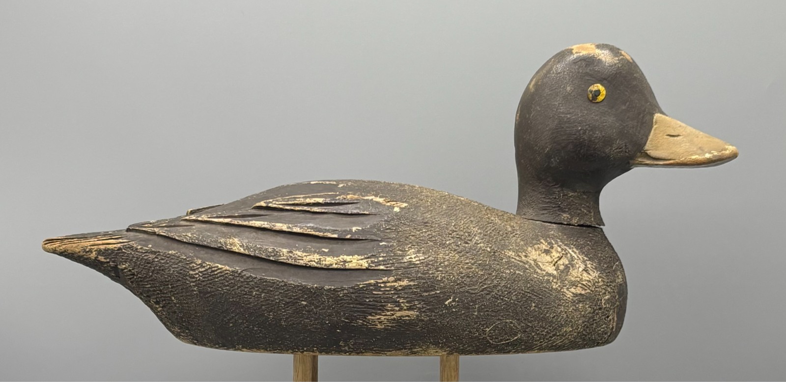 *ORIGINAL PAINT* *QUEBEC* WILLIE LEDUC (1886-1968) ANTIQUE WOODEN DUCK DECOY