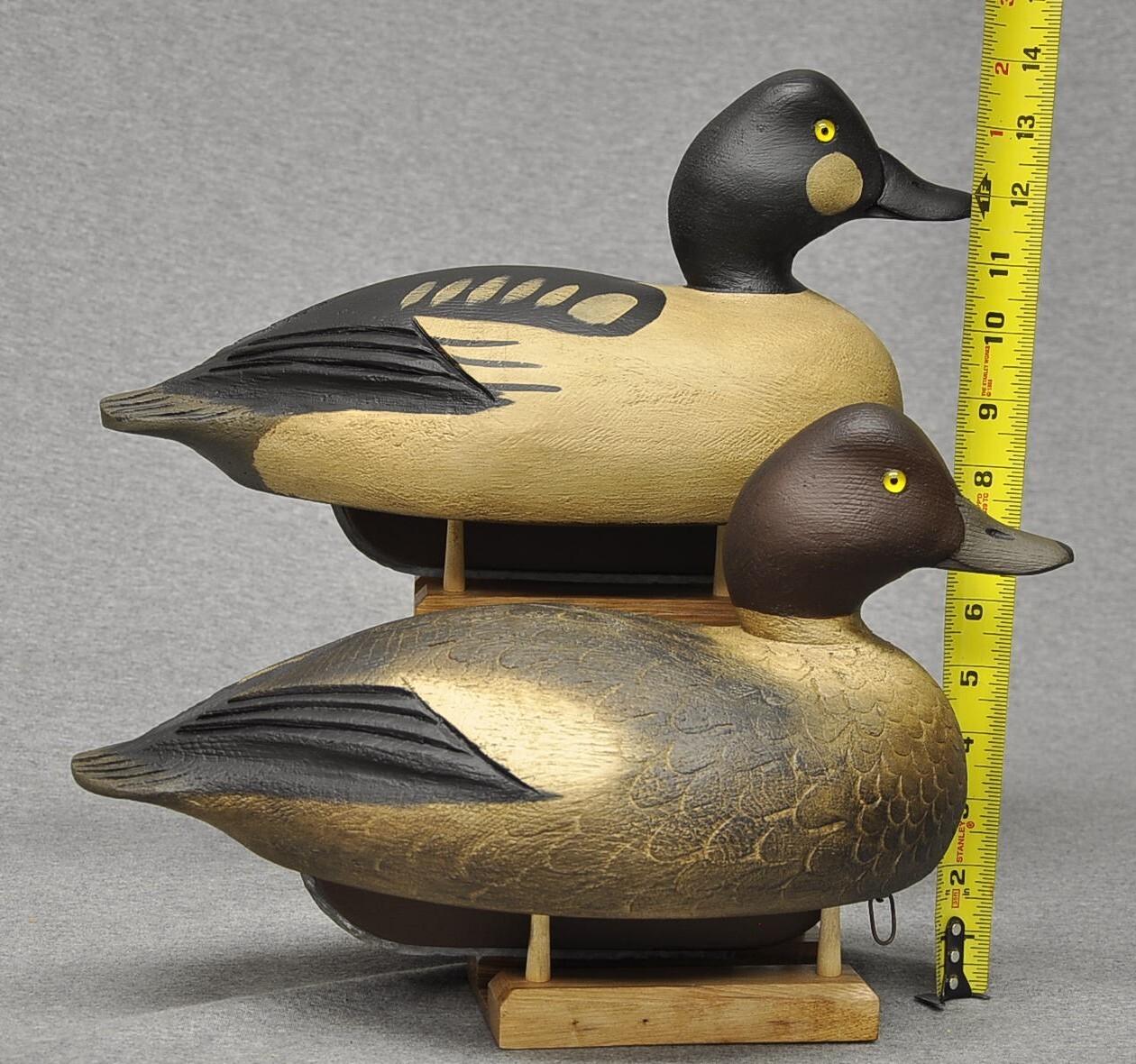 GOLDENEYE PAIR BEN SCHMIDT STYLE DUCK DECOYS Darkfeather Freedman ORIG PAINT