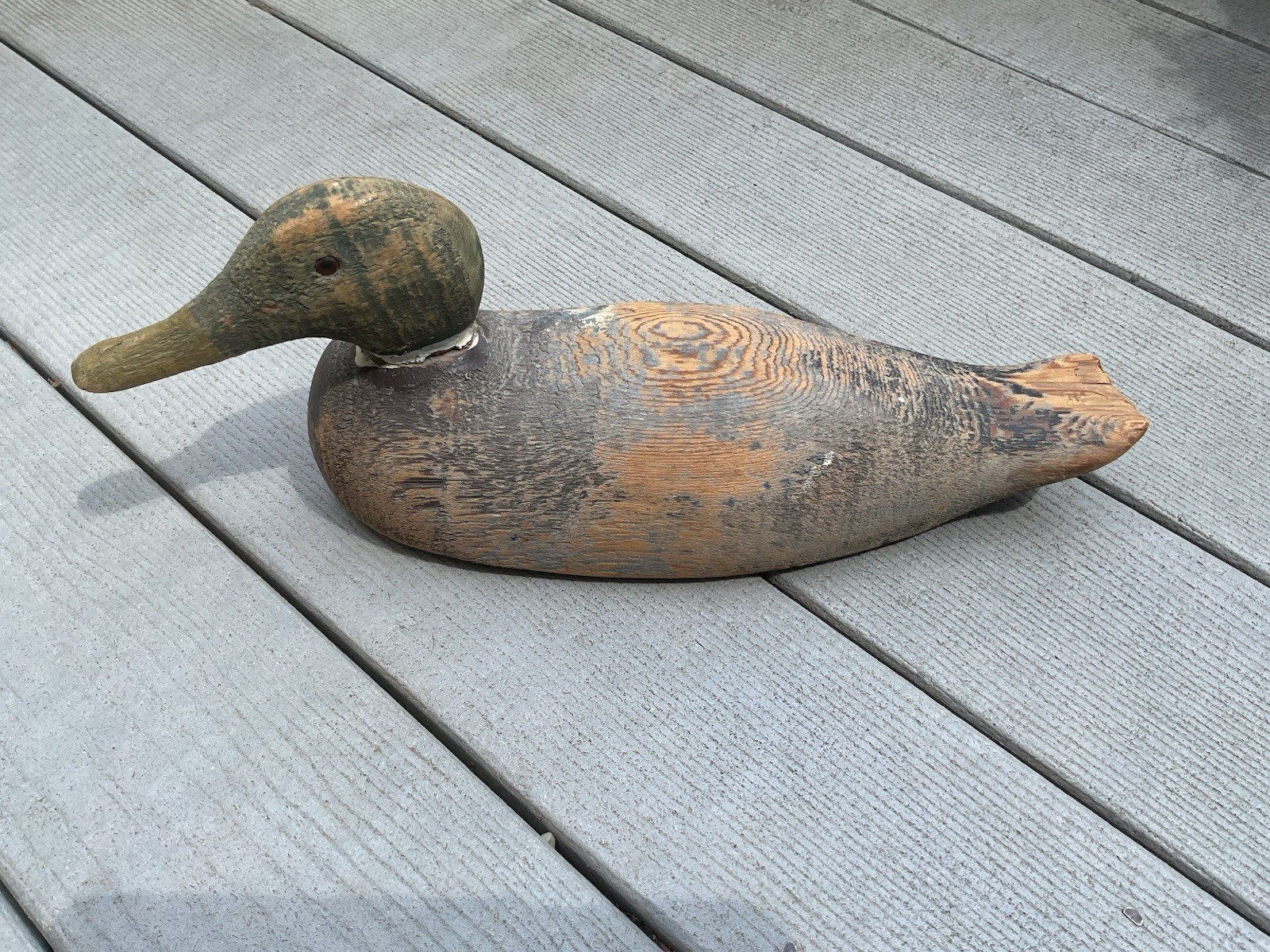 Vintage VICTOR Mallard Wood Duck W/ Glass Eyes Cottage/Country Core