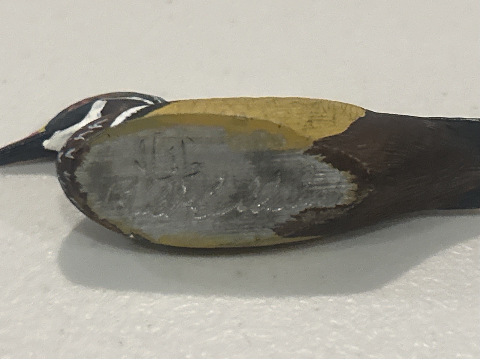 1970s Bill Callahan Signed Hand Painted Mini Pewter Mandarin Duck Decoy Pair (2)
