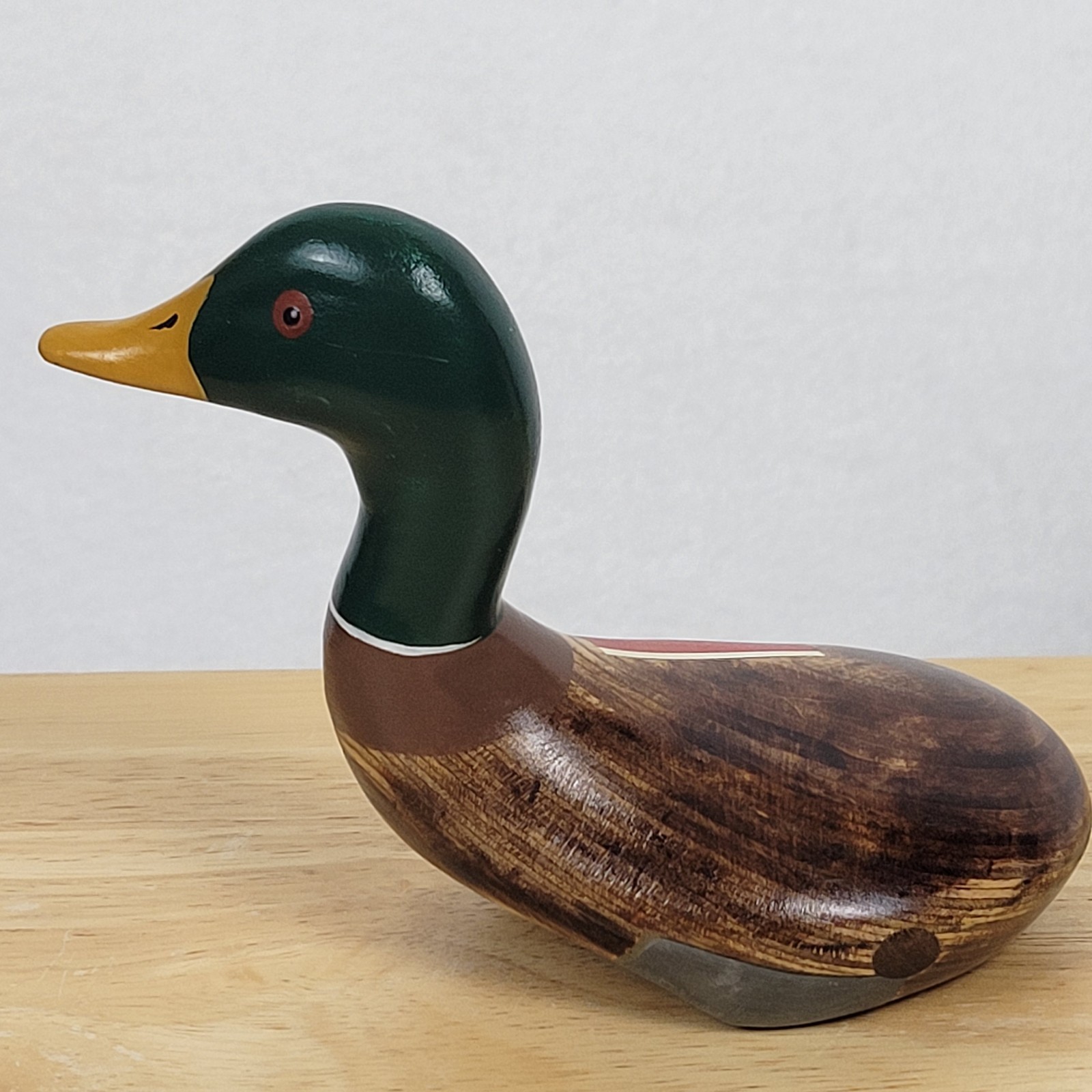 Vintage Ginty 9 Wood Golf Club Duck Decoy Folk Art Hand Painted Mallard Signed