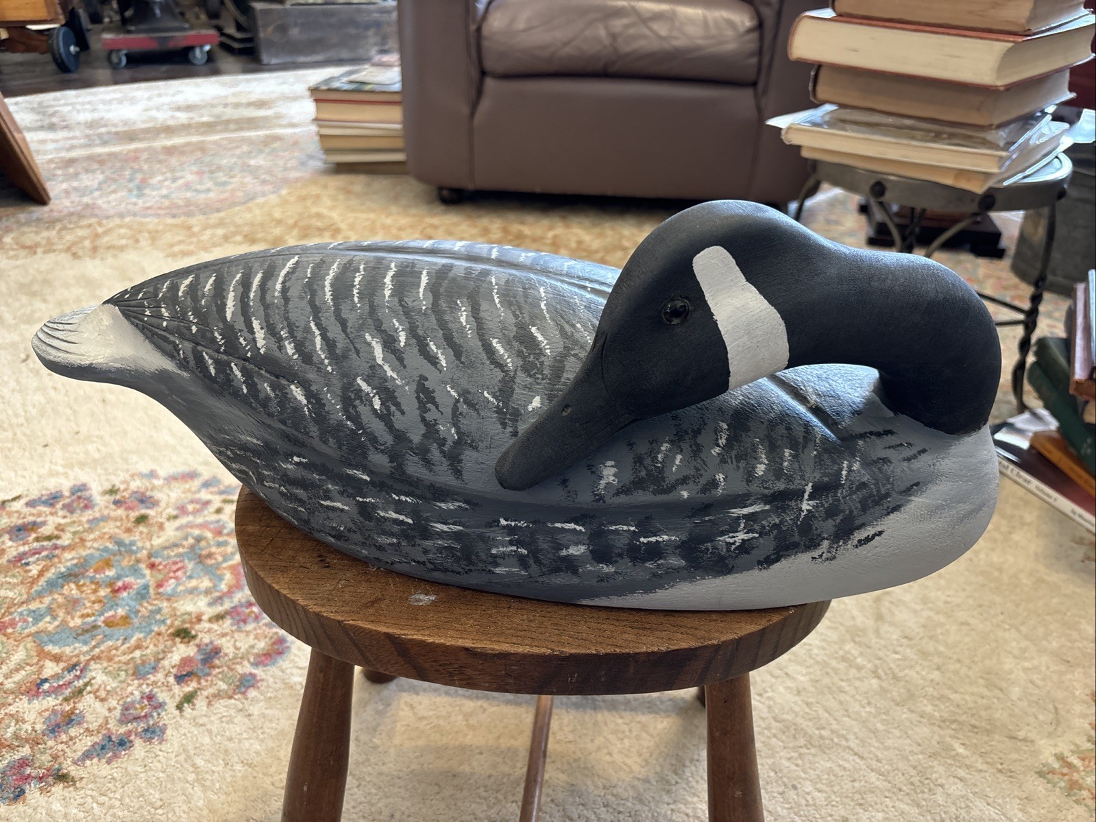 St Clair Flats Canadian Goose Hand Carved Wood Decoy Beautiful Carved Hand Paint
