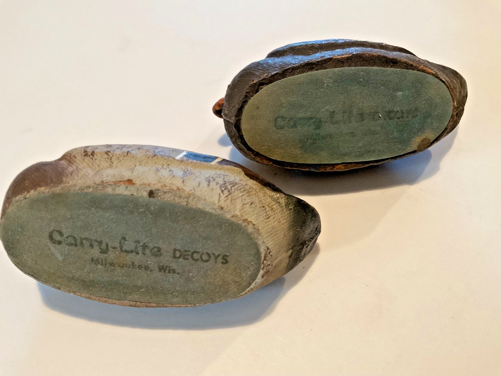 Vtg Mini Carry-Lite Mallard Decoy Solid Body Paper Mache Duck Salesman Sample
