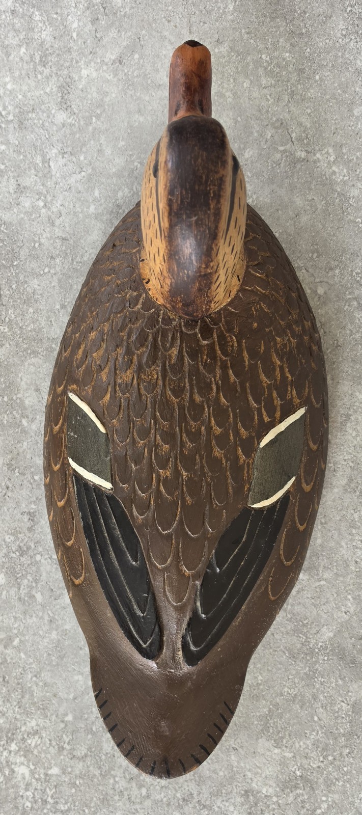 Vtg Rustic Mastercarver Handcarved Female HEN Mallard Duck Decoy Primitive Lodge