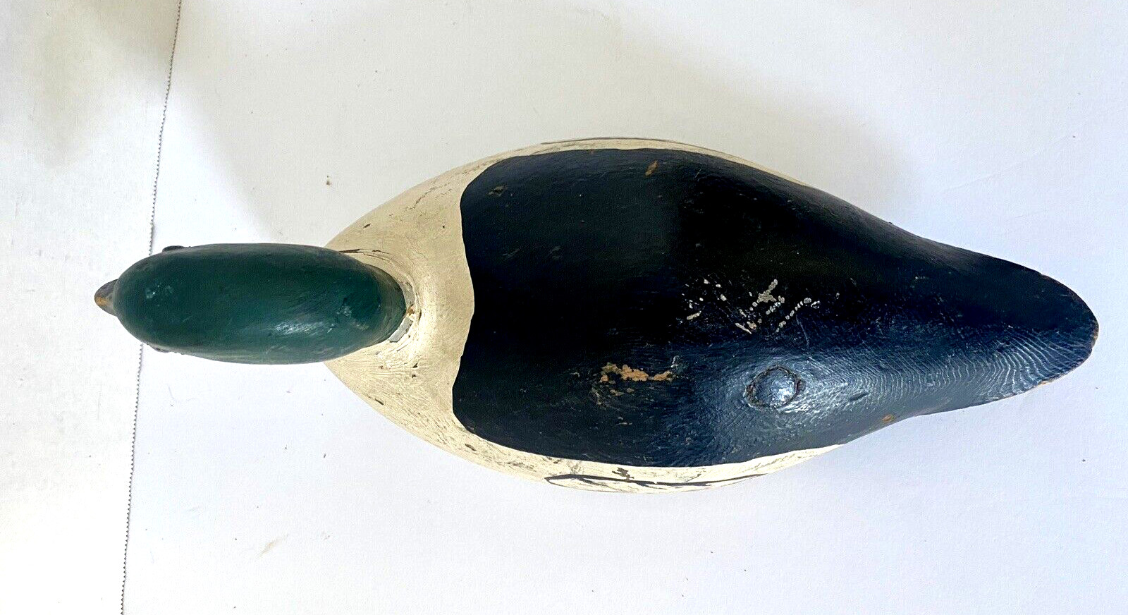Vintage – Carved Goldeneye Duck Decoy, Glass Eyes, Weighted on Base, Unsigned