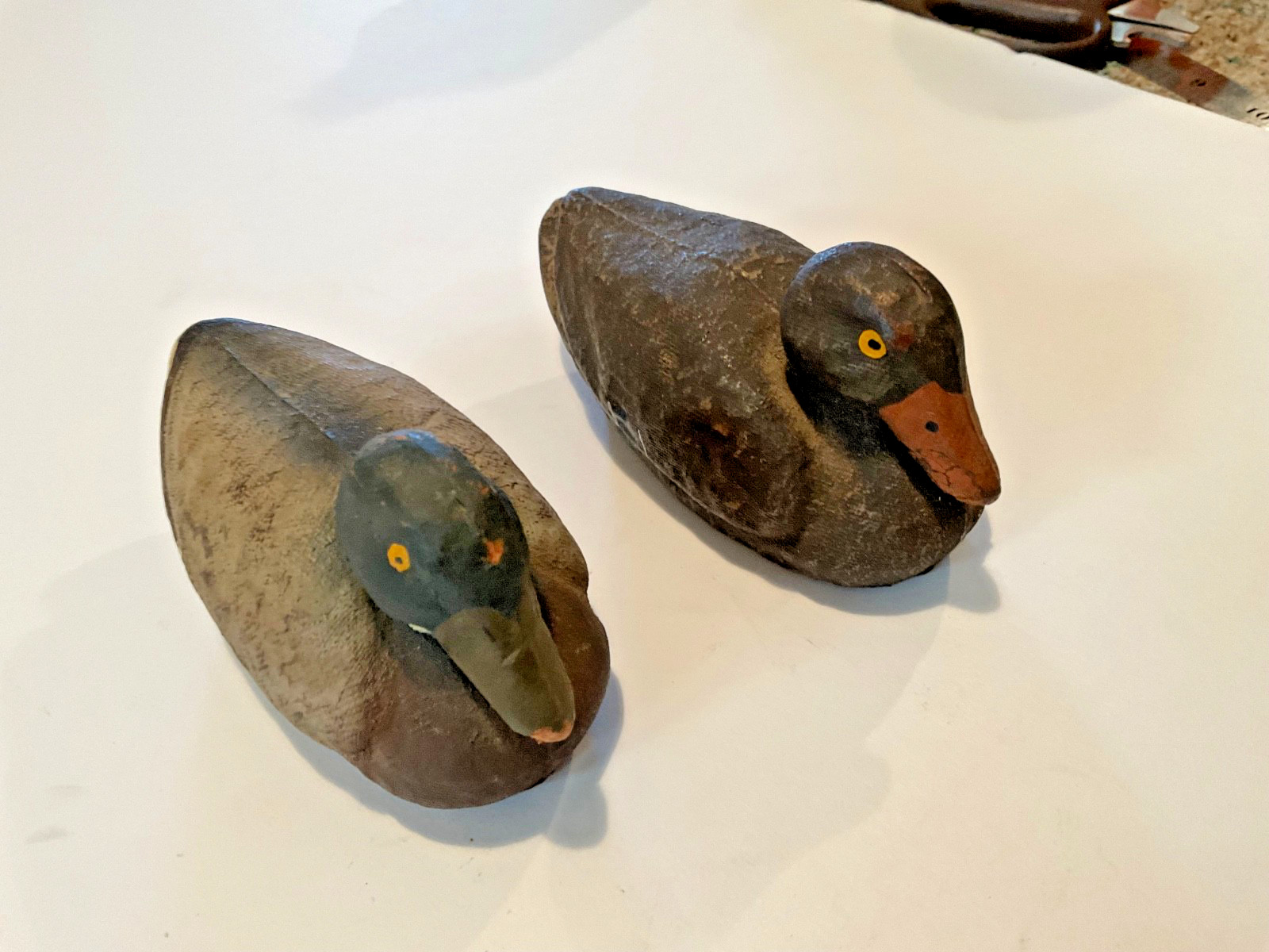 Vtg Mini Carry-Lite Mallard Decoy Solid Body Paper Mache Duck Salesman Sample