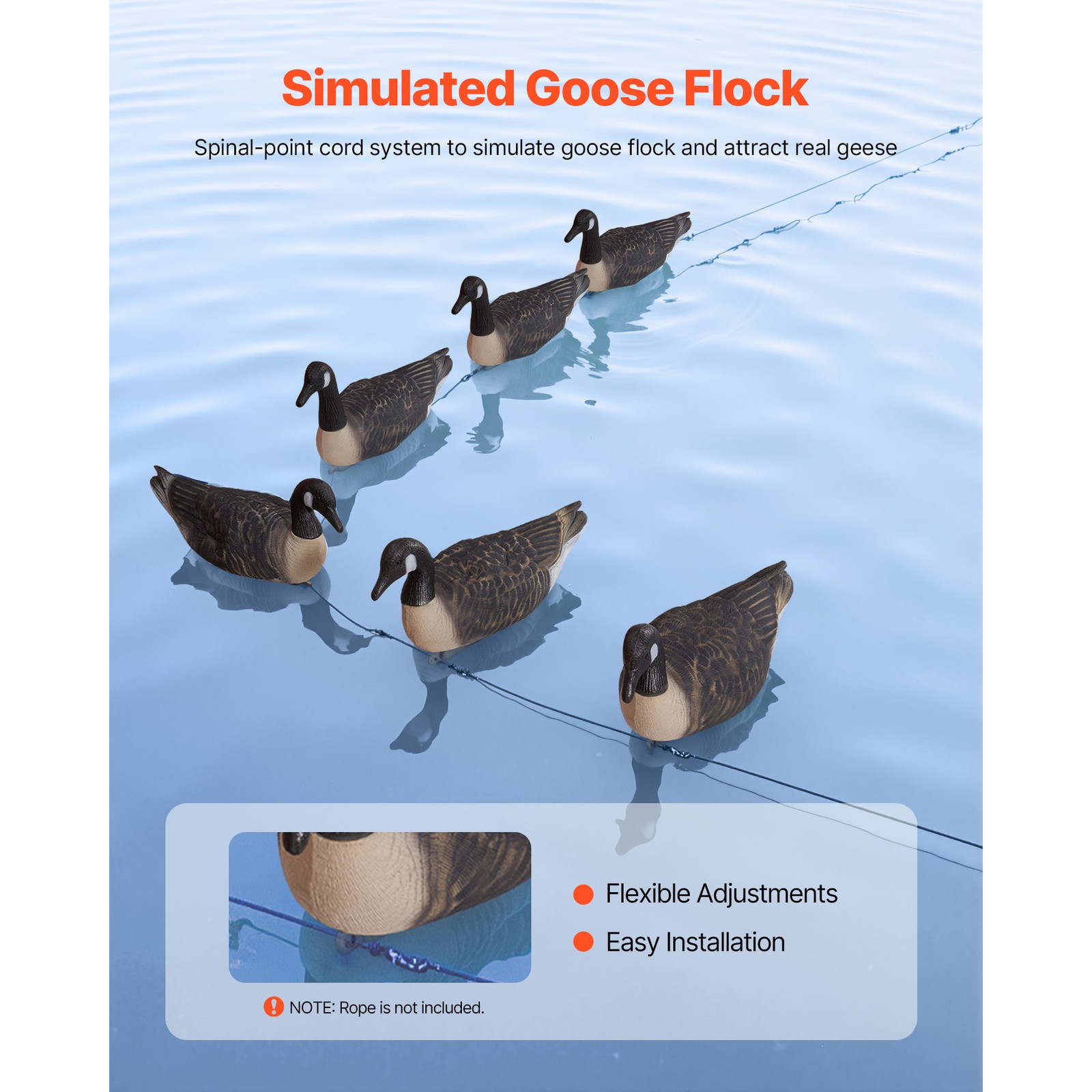 Canada Goose Decoy Outdoor Goose Floater with Ultra Realistic Paint 6-Pack