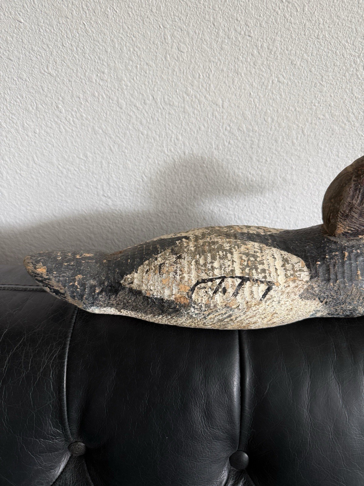 Antique Victor Animal Trap Company Wood Hand Carved and Painted Duck Decoy