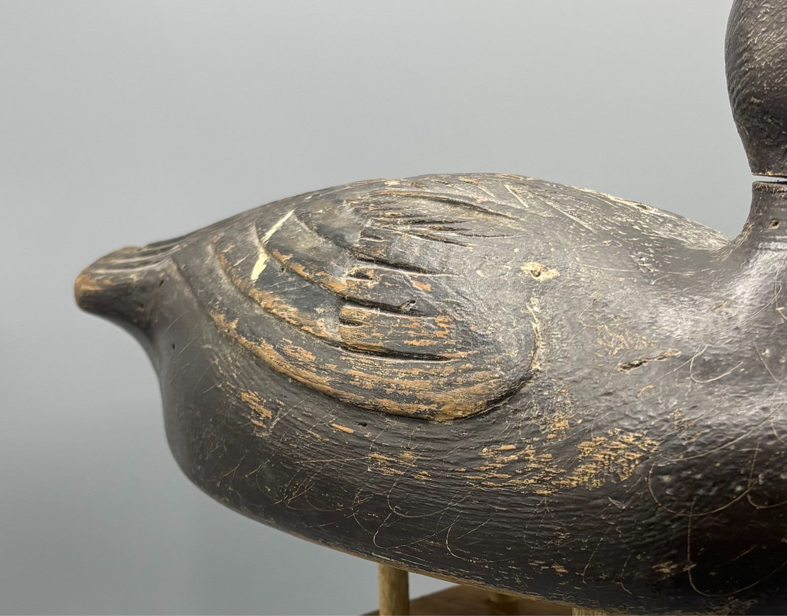 *RARE* BILL COOPER (1886-1975) *QUEBEC* ANTIQUE BLACK DUCK DECOY CA 1930s-1940s