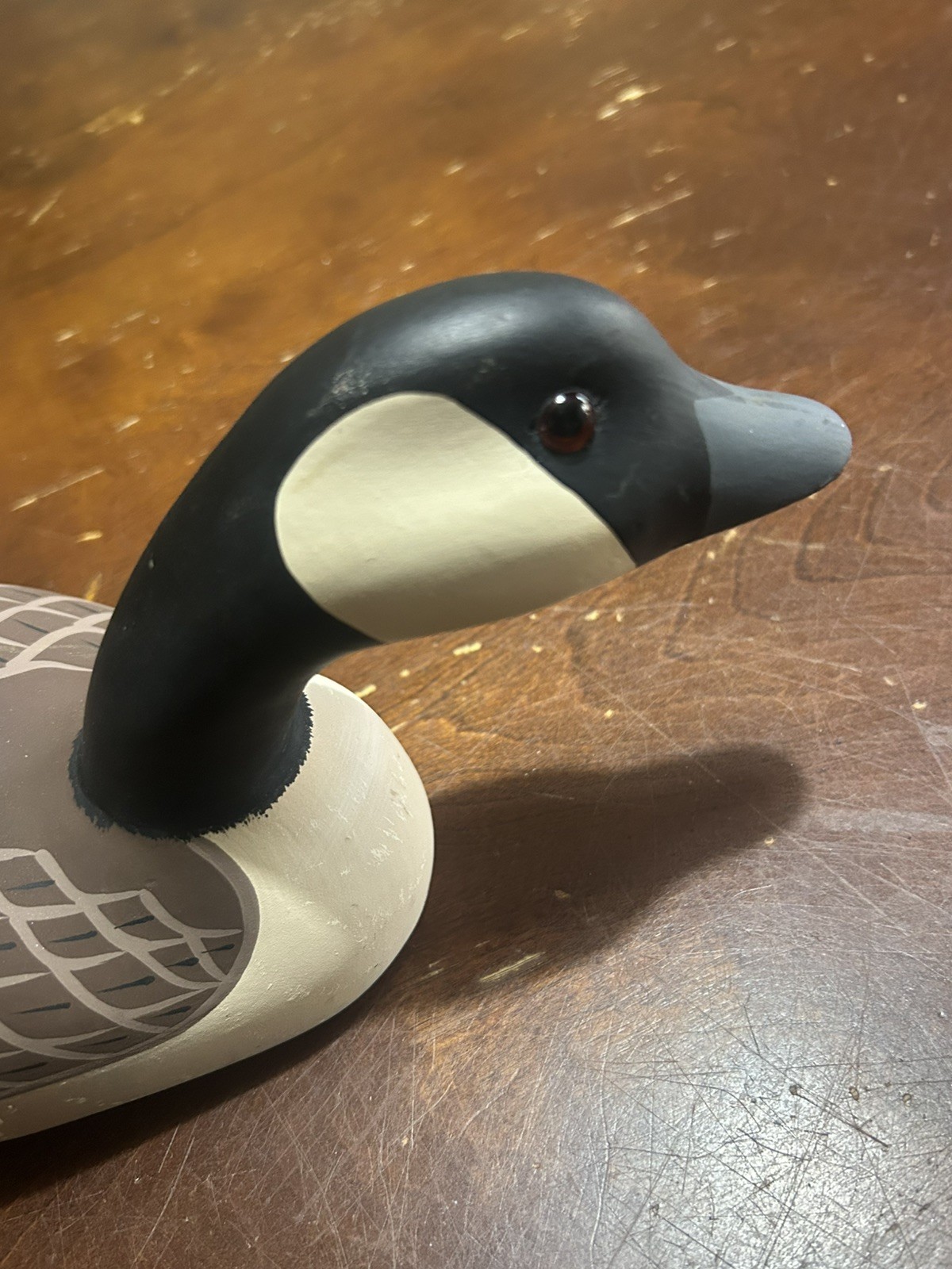 1987 Vintage Canada Goose Decoy, Cedar Wood