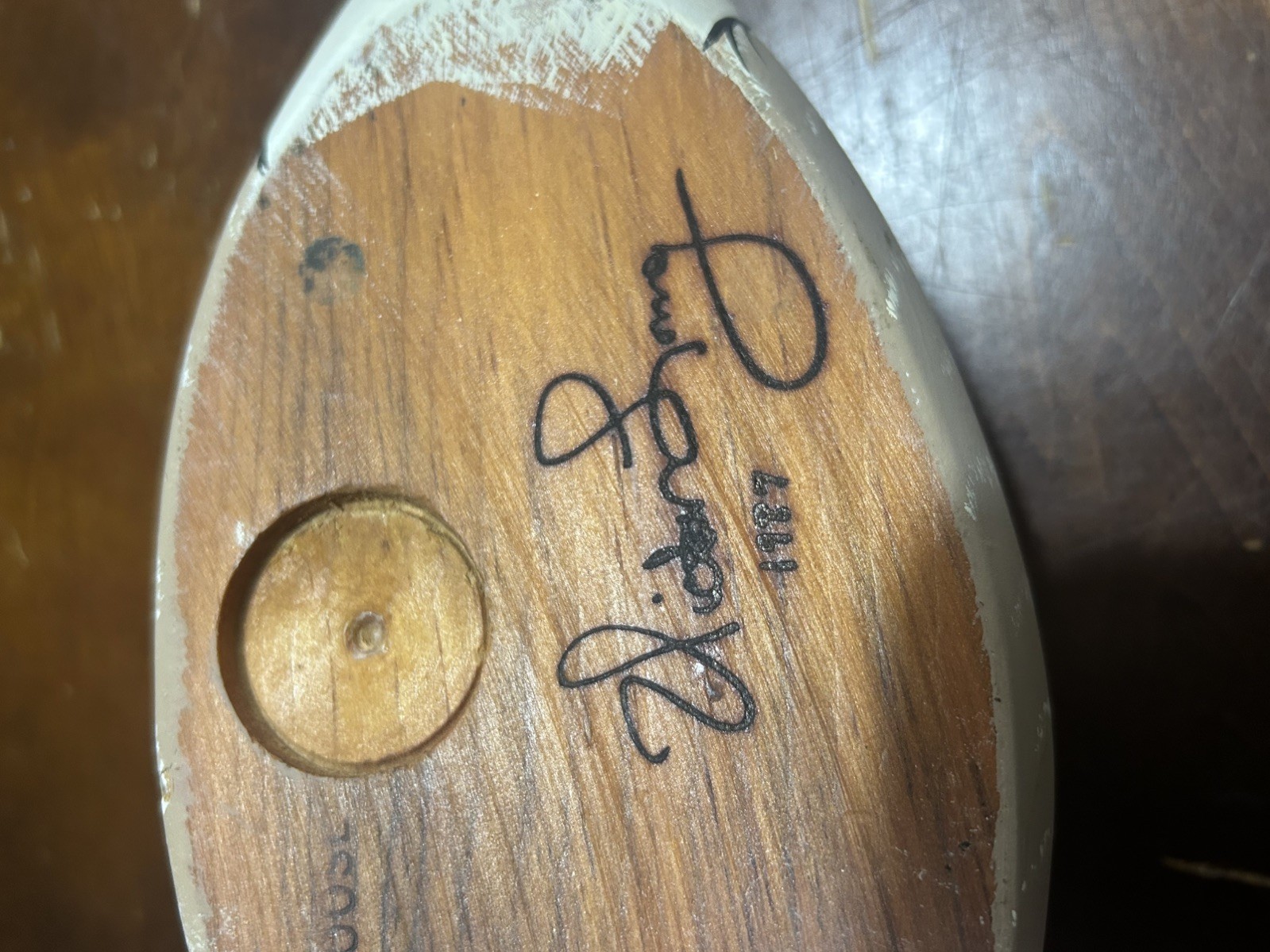 1987 Vintage Canada Goose Decoy, Cedar Wood
