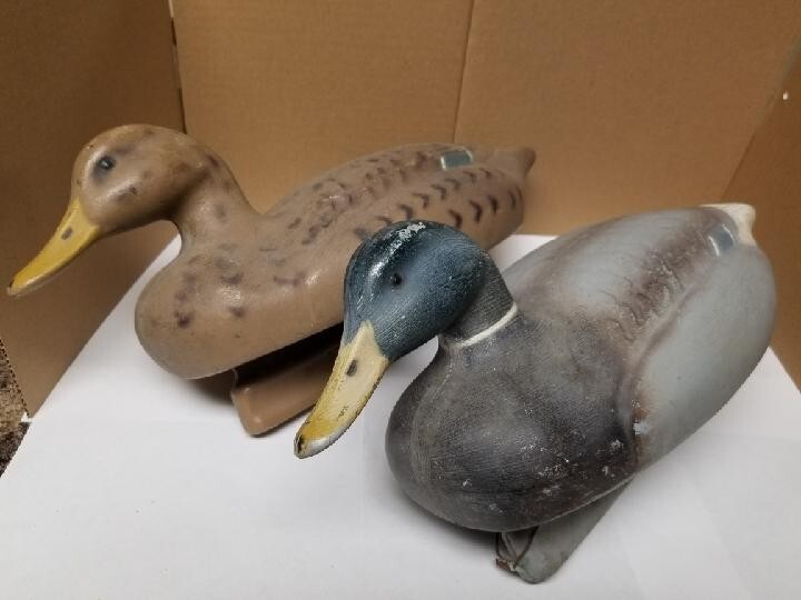 Vintage Pre Flambeau Tex Wirtz Plastic Mallard Duck Decoy Lot