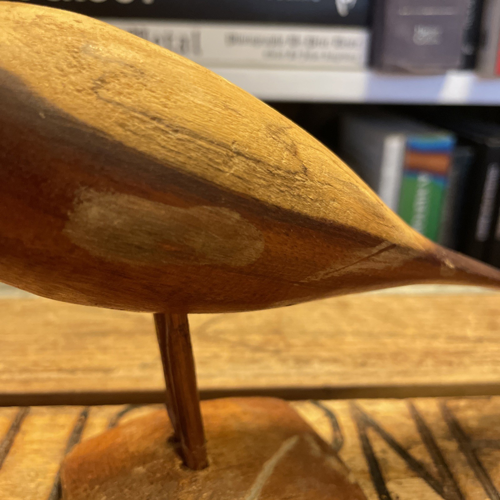 Antique Carved Wood Shorebird Decoy Primitive Folk Art Hand Made 12” Vintage