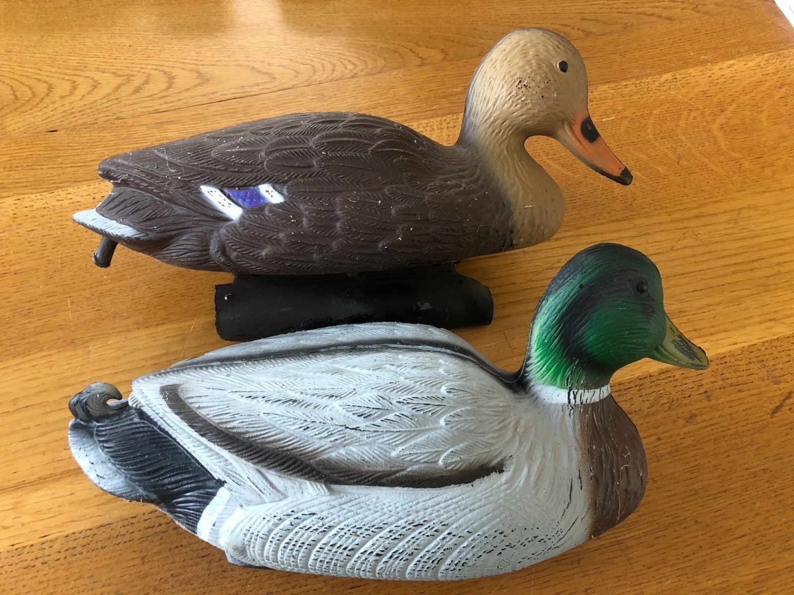 Vintage Flambeau Mallard Duck Decoy Pair – Male & Female Plastic Hunting Decor