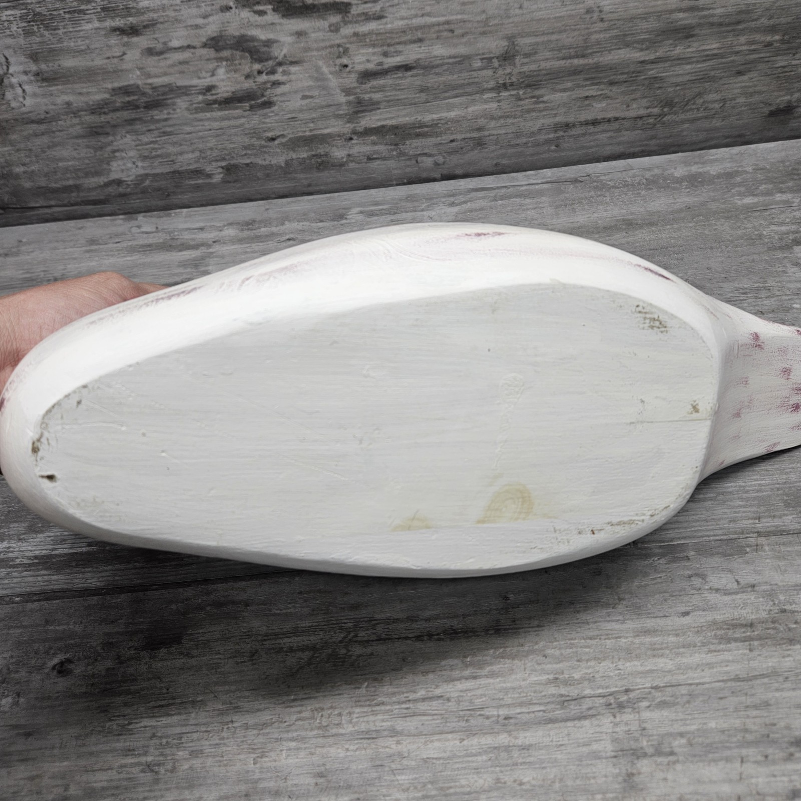 Vintage Carved Wood Goose Swan Wooden Decoy Sculpture Not Signed