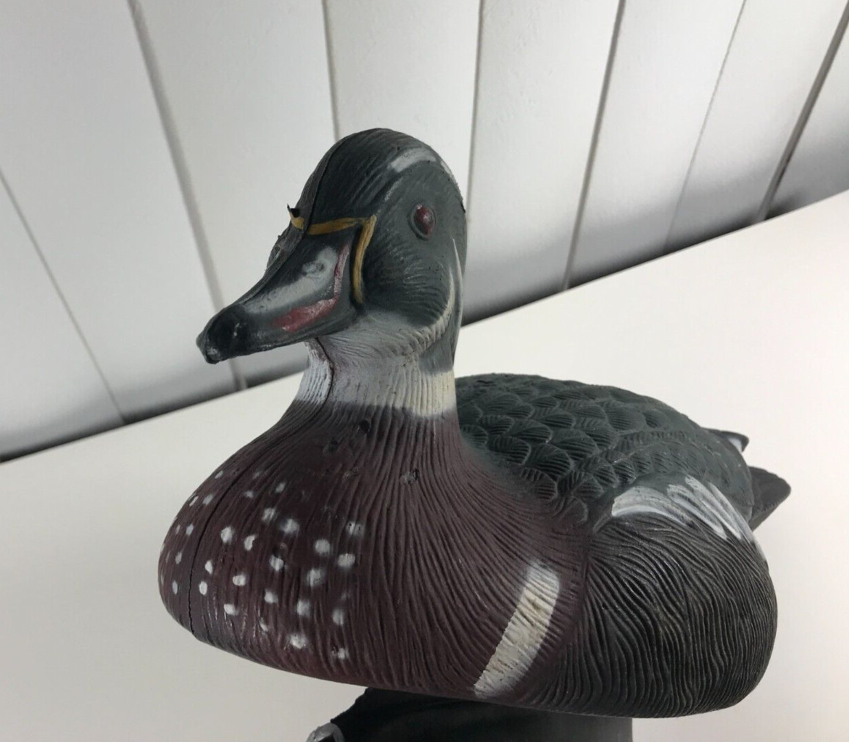 Vintage Flambeau Drake Wood Duck Decoy- USA Made – Hollow Plastic 16″