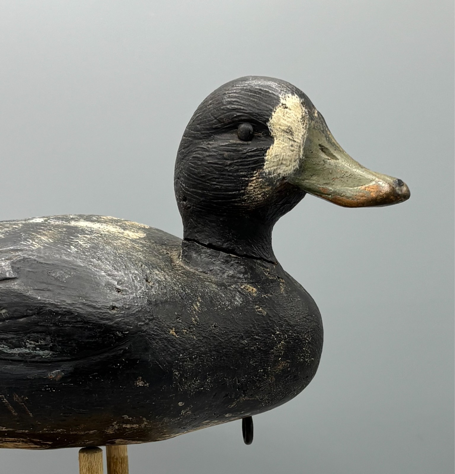 *QUEBEC* ORIGINAL PAINT *UNUSUAL* BLUEBILL ANTIQUE DUCK DECOY