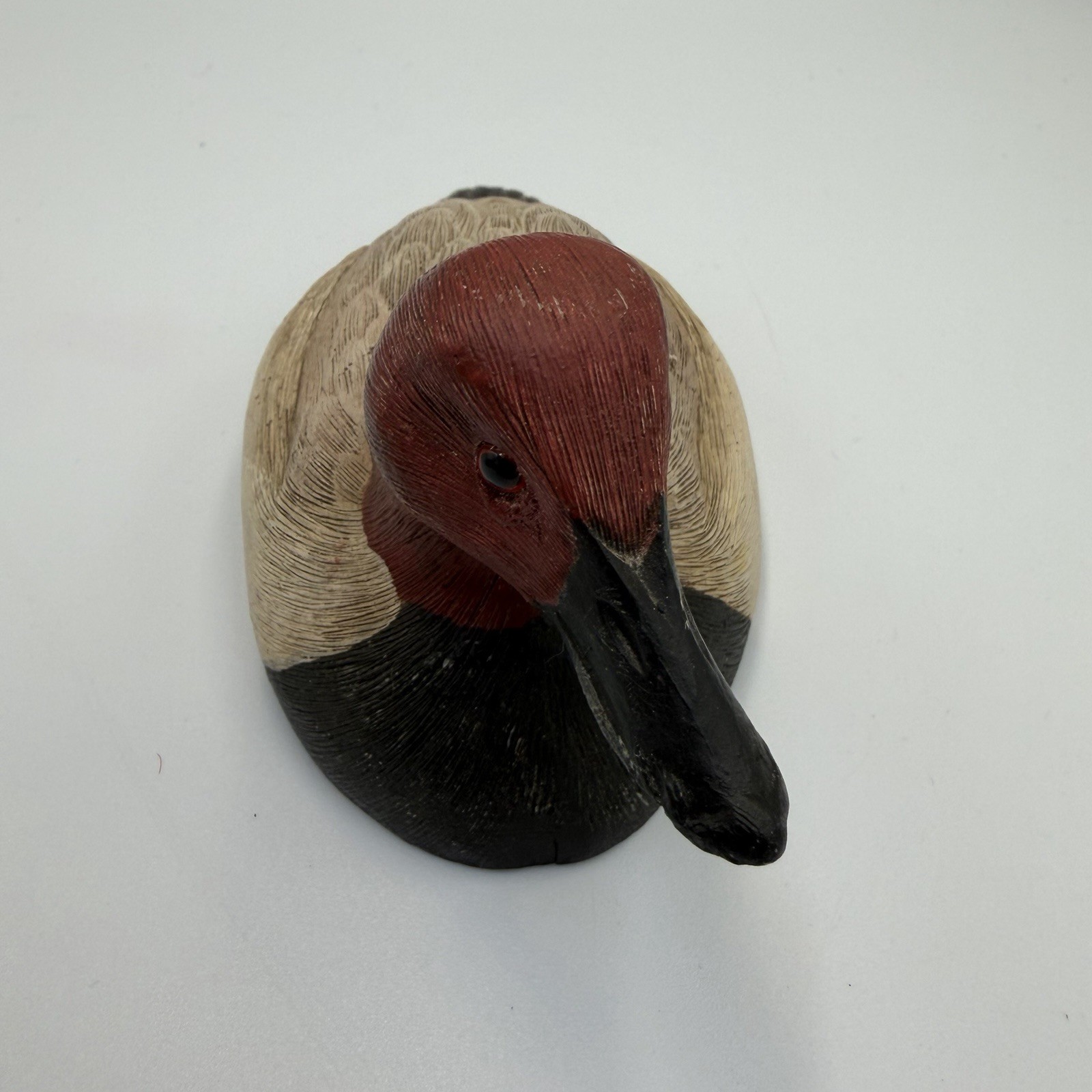 Hand Carved Wood Canvasback Duck Decoy MD 1989 Signed J.R. Williams Glass Eyes
