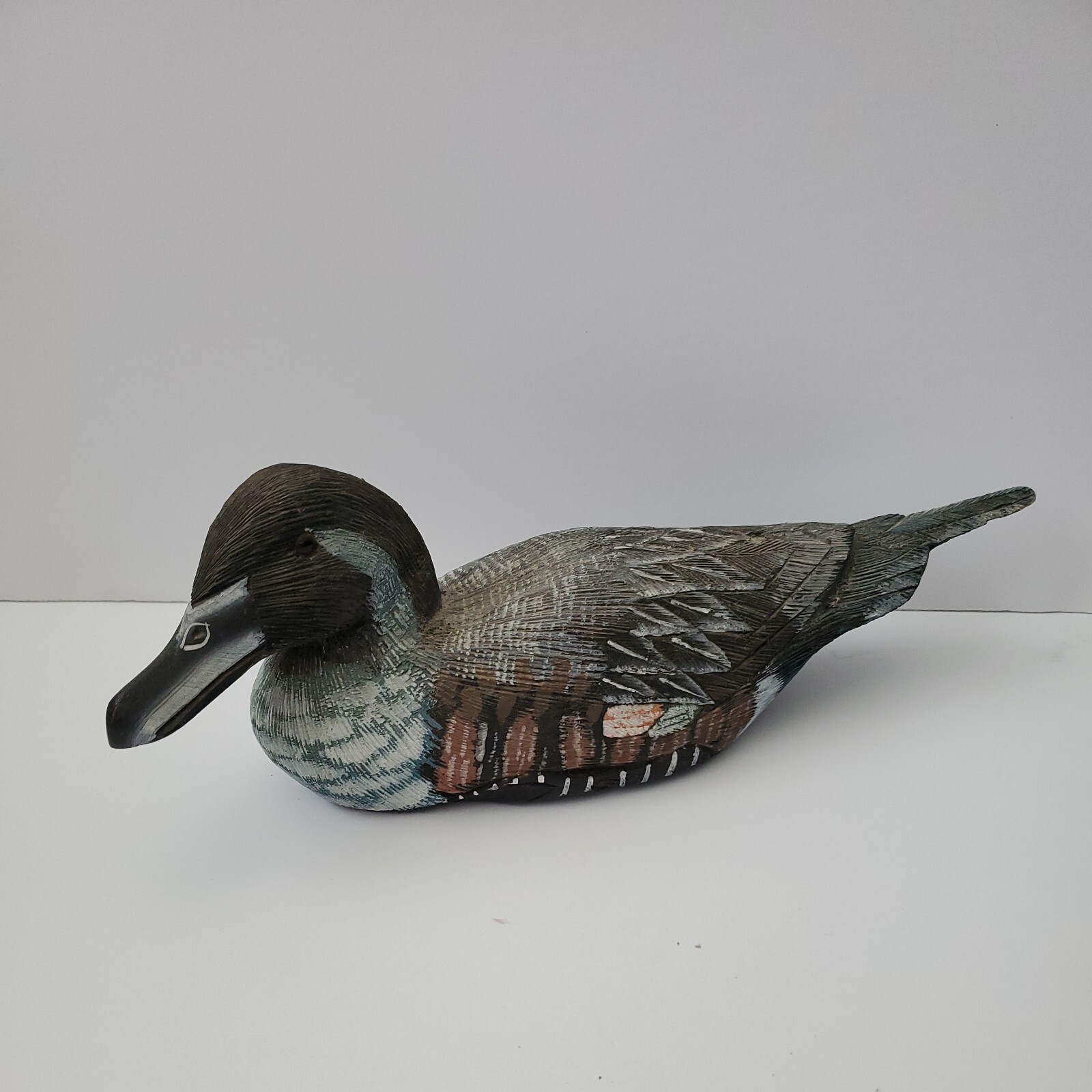 Vintage Duck Decoy Marked Gift Exchange 12.75″ hand-painted folk art Ceramic